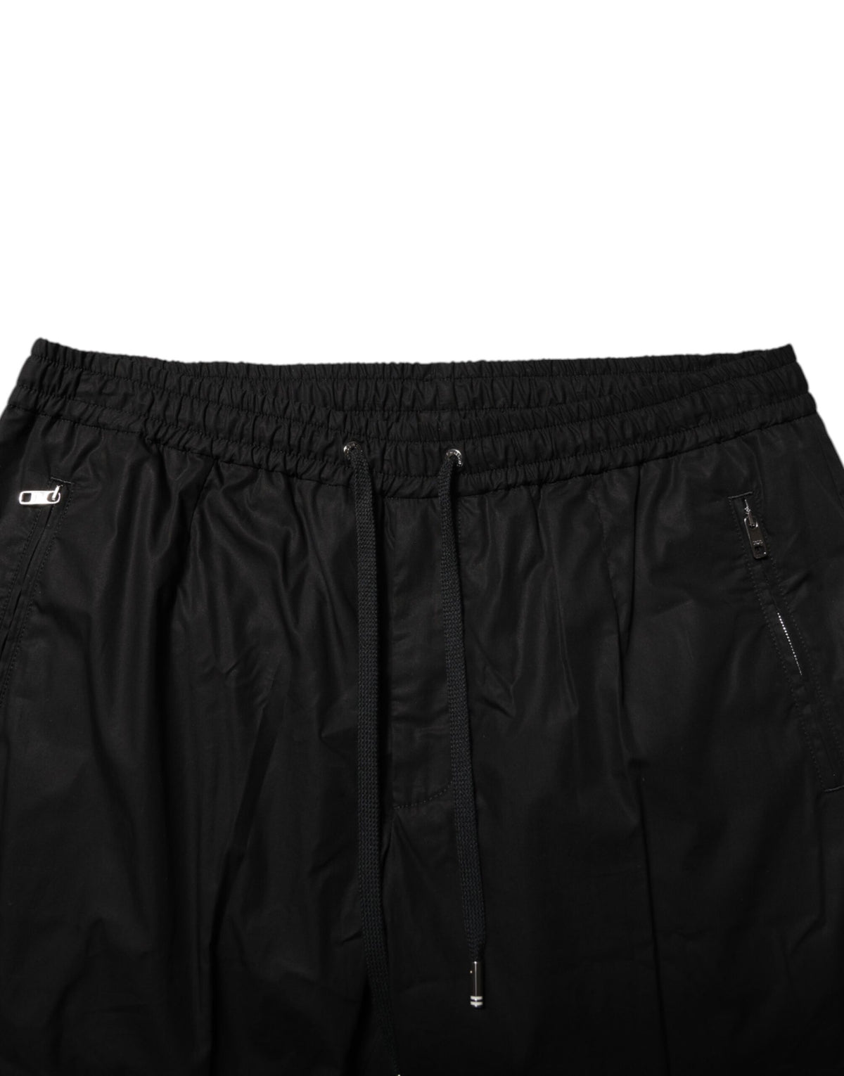 Dolce & Gabbana Black Cotton Logo Tape Jogger Pants Couture