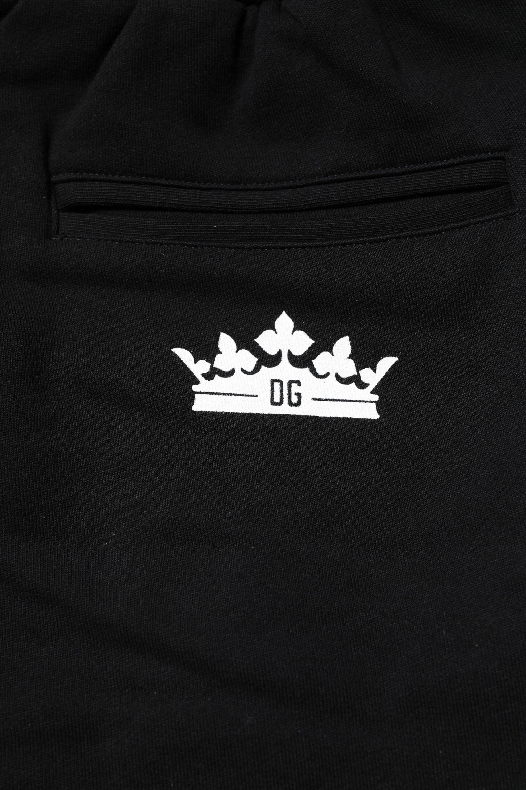 Dolce & Gabbana Black Cotton Crown Jogger Sweatpants Pants