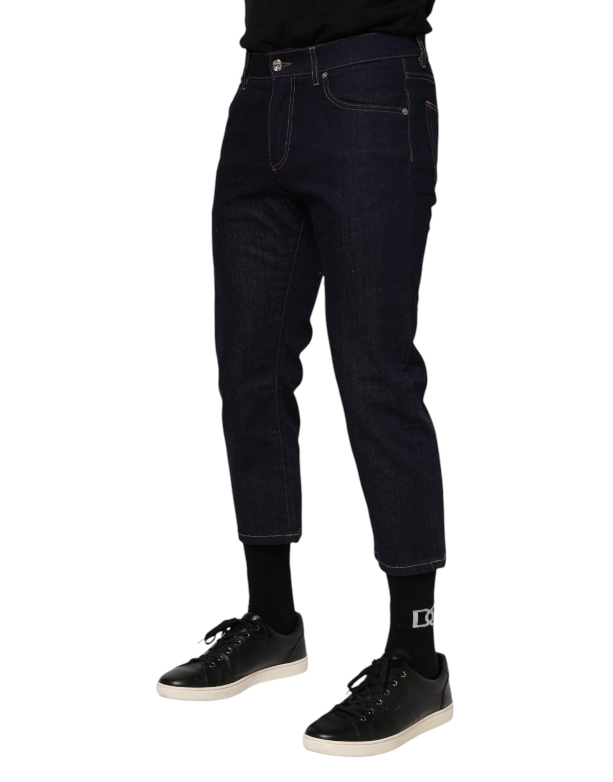 Dolce & Gabbana Dark Blue Slim Fit Denim Jeans for Timeless Elegance