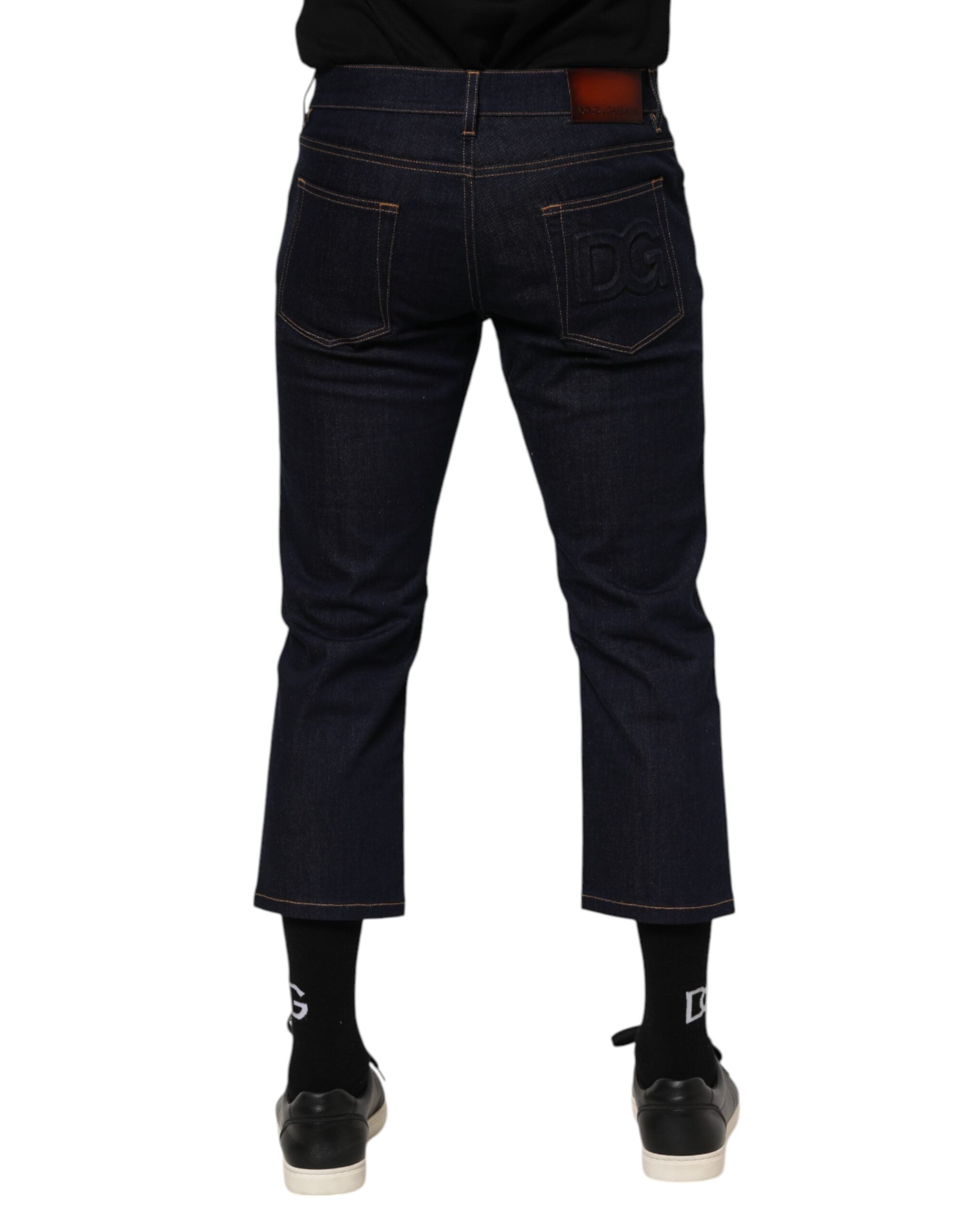 Dolce & Gabbana Dark Blue Slim Fit Denim Jeans for Timeless Elegance