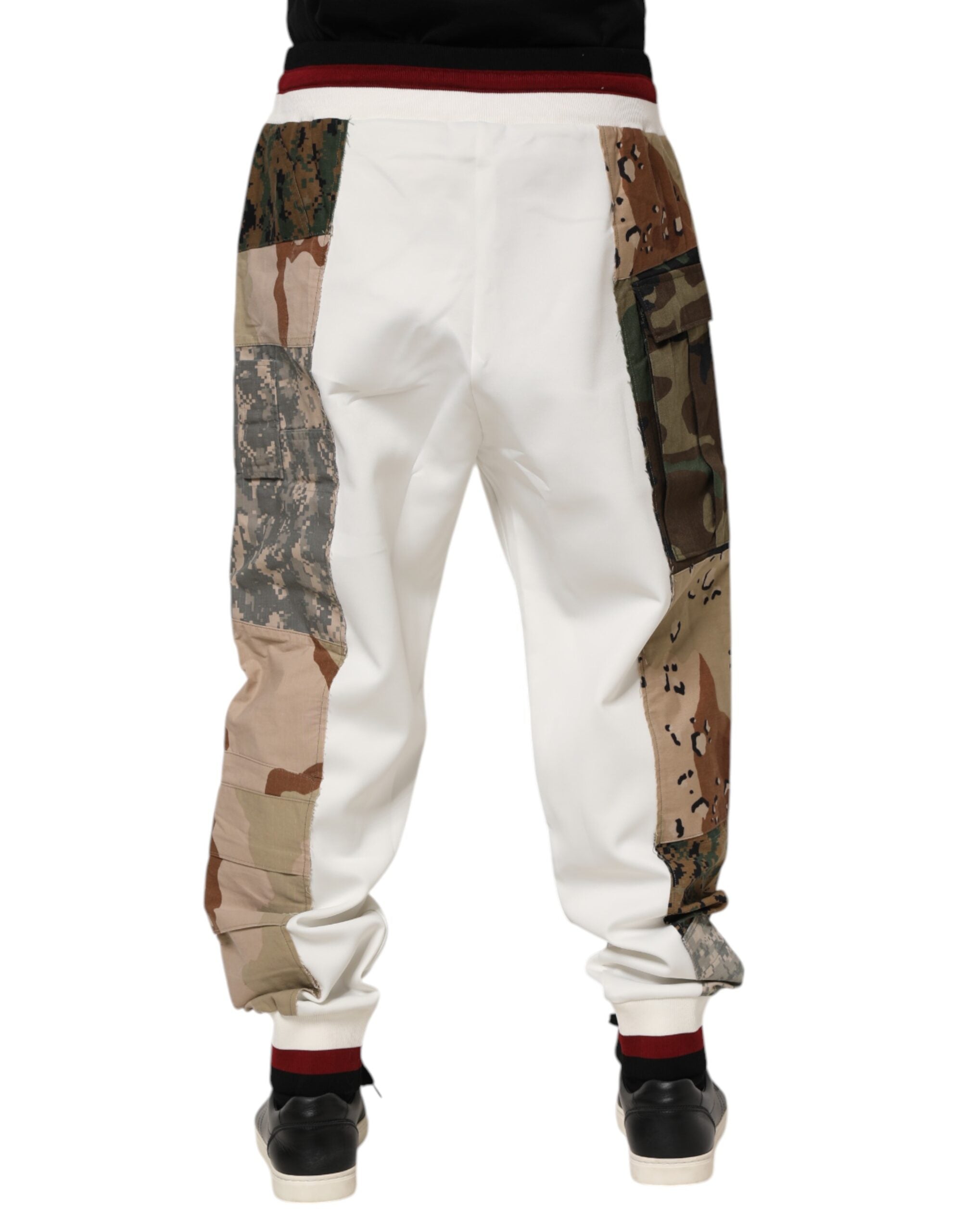 Dolce & Gabbana White Patchwork Jogger Pants - Luxury Redefined