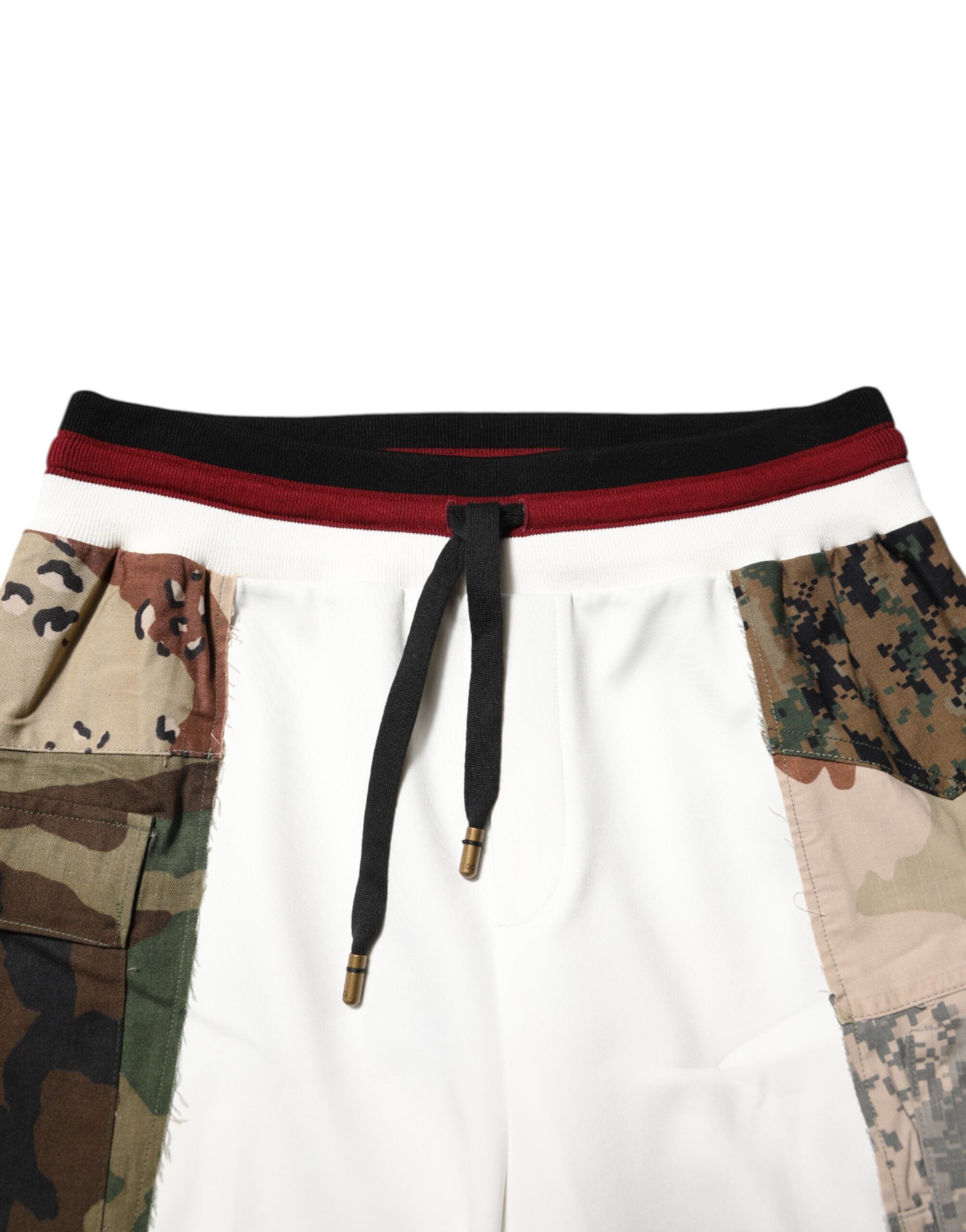 Dolce & Gabbana White Patchwork Jogger Pants - Luxurious Comfort