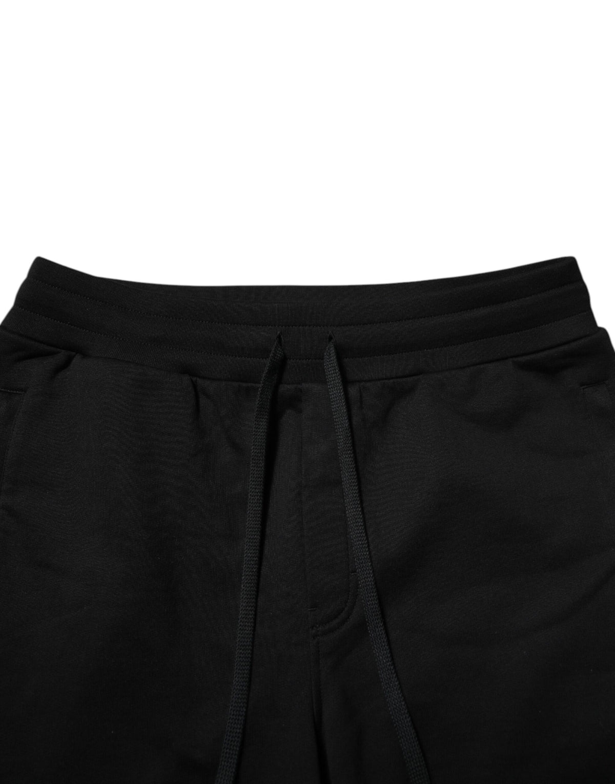Dolce & Gabbana Black Cotton Logo Tape Jogger Pants Couture