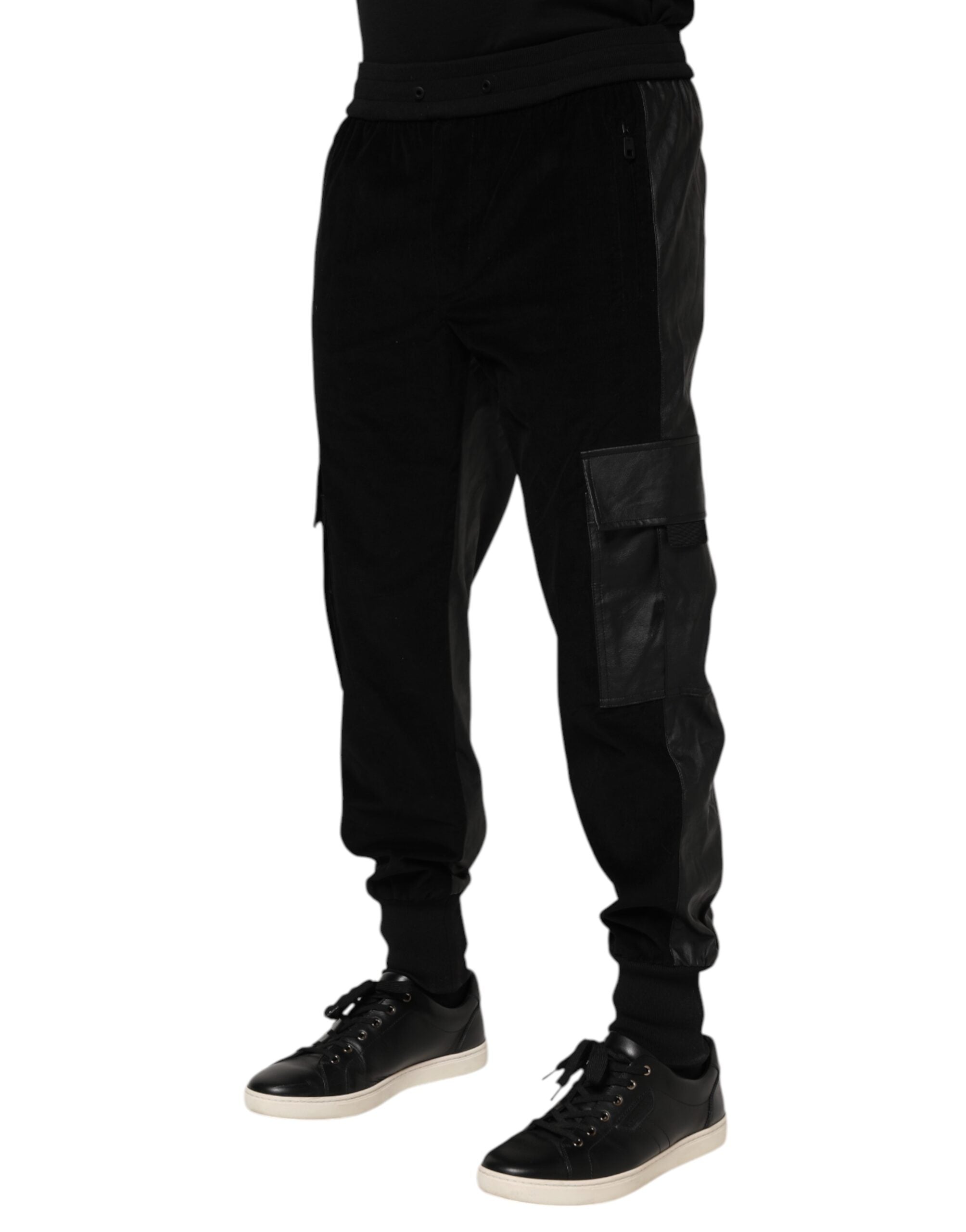 Dolce & Gabbana Black Cotton Cargo Men Jogger Pants