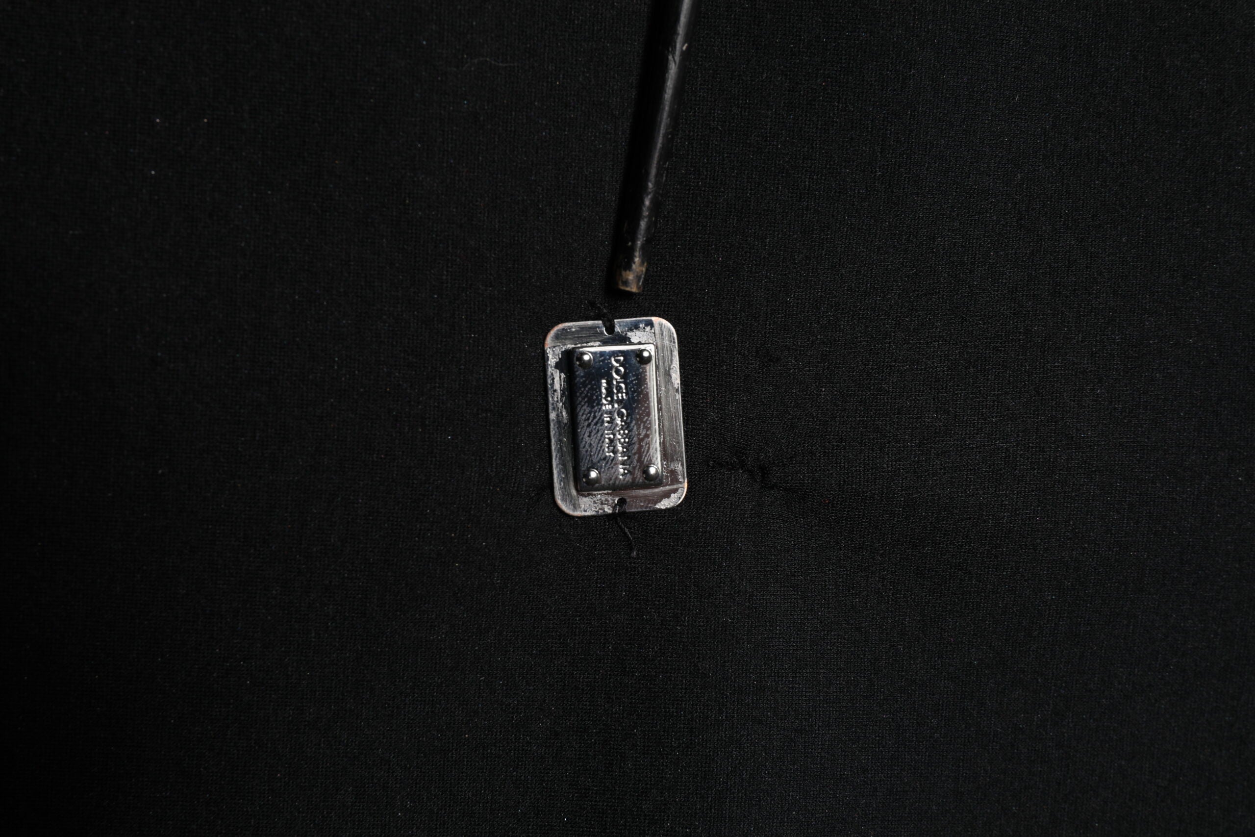 Dolce & Gabbana Black Modal DG Logo Plaque Pullover Sweater