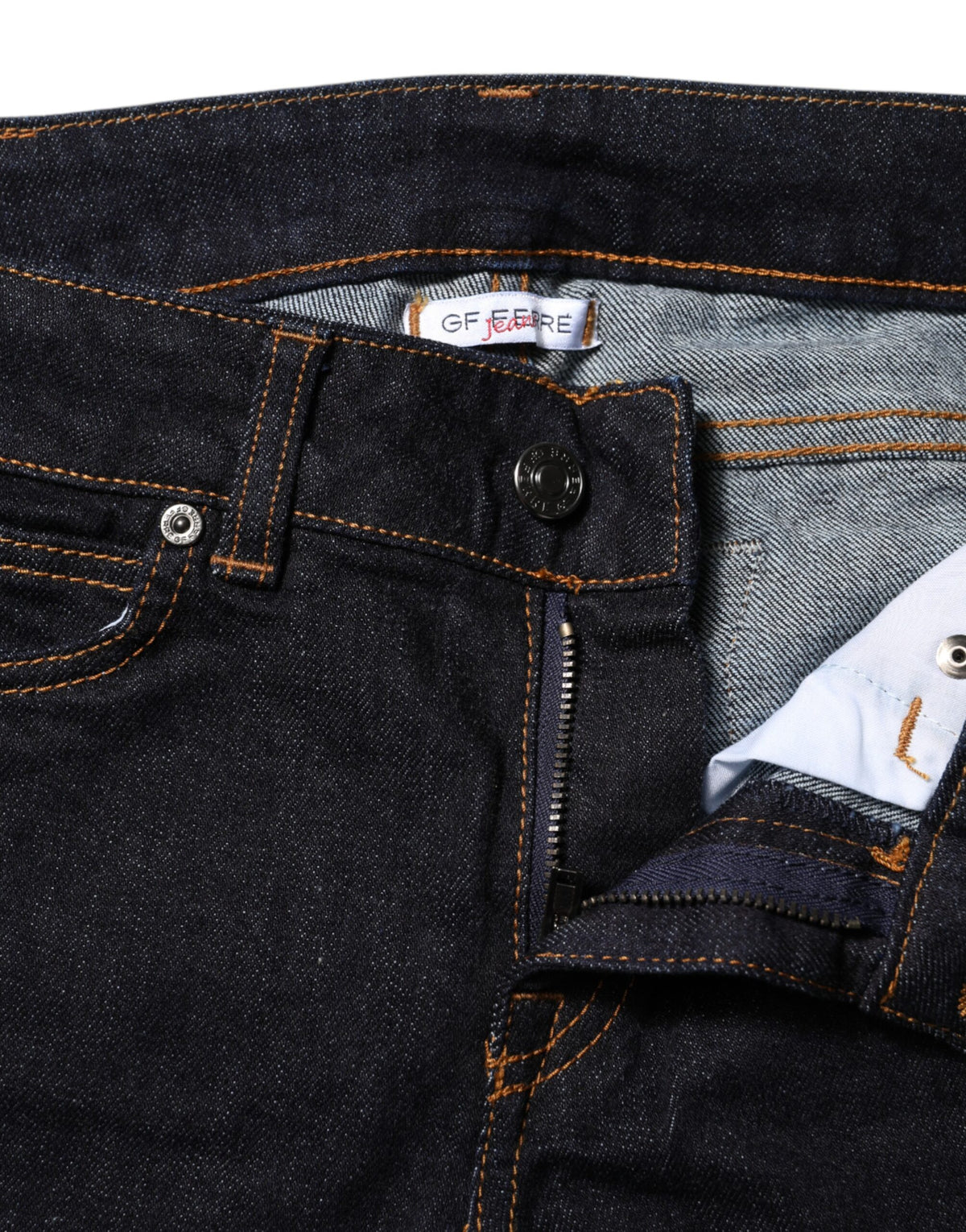 Indulge in the exquisite GF Ferre Dark Blue Cotton Mid Waisted Skinny Denim Jeans, crafted for timeless elegance and a luxurious fit that elevates your style.