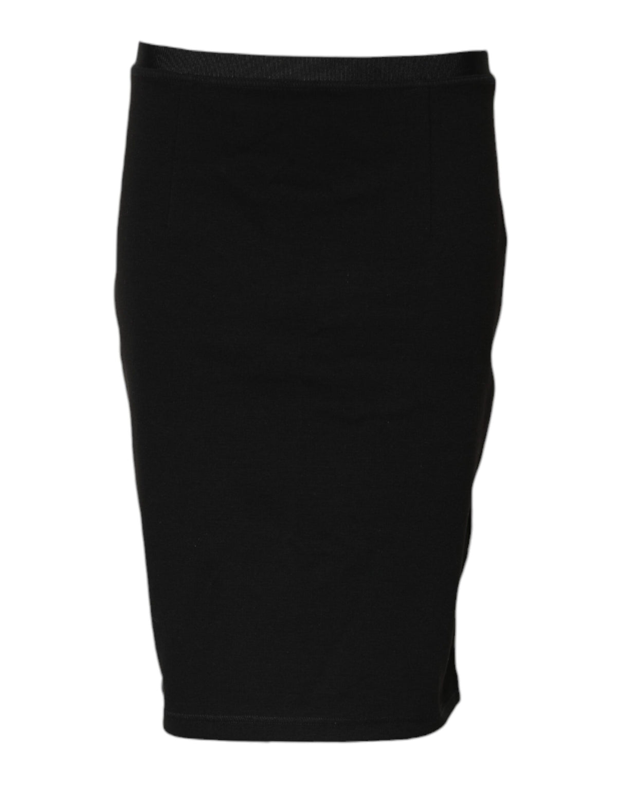 Elevate your wardrobe with the GF Ferre Black Polyester Pencil Cut Knee Length Skirt, a masterpiece of luxurious craftsmanship designed for timeless sophistication.