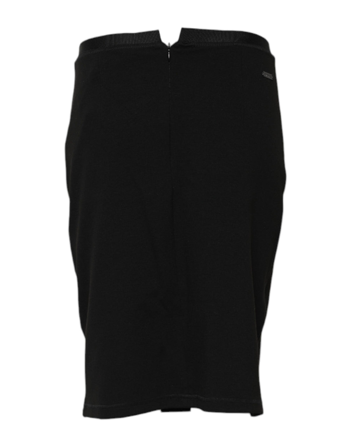 Elevate your wardrobe with the GF Ferre Black Polyester Pencil Cut Knee Length Skirt, a masterpiece of luxurious craftsmanship designed for timeless sophistication.