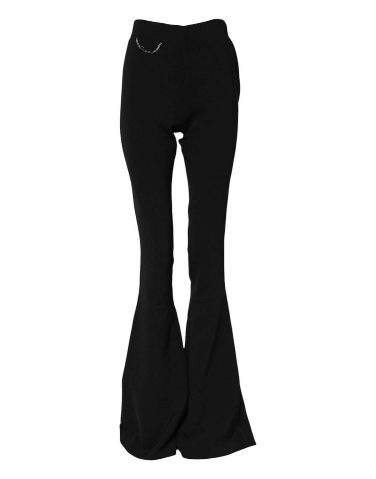 Elevate your wardrobe with Dsquared² High Waisted Flared Pants, crafted from luxurious polyester, embodying timeless elegance and sophisticated allure for the discerning individual.