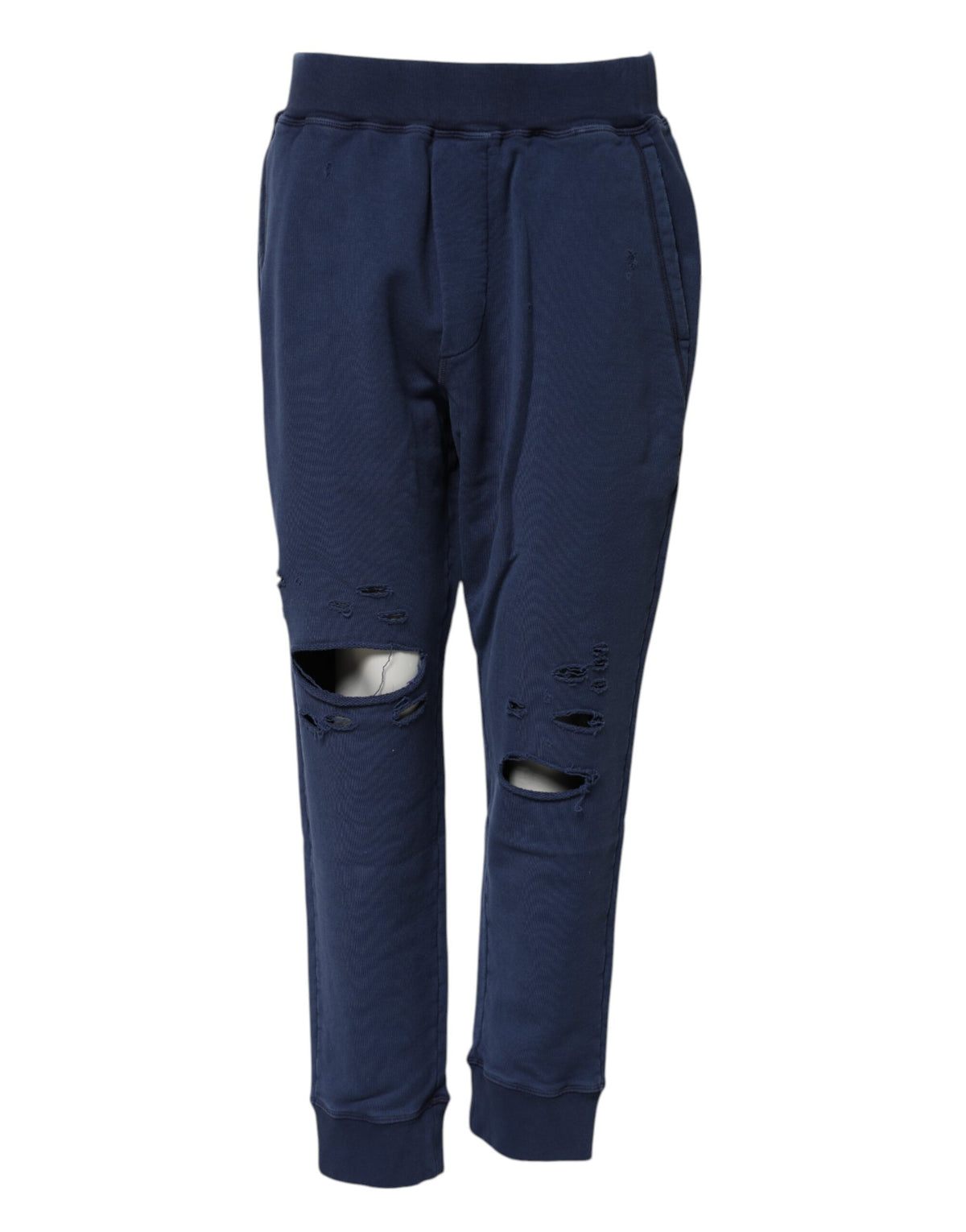 Elevate your wardrobe with the Dsquared² Blue Cotton Mid Waisted Jogger Pants, where exquisite Italian craftsmanship meets refined luxury for effortless sophistication.