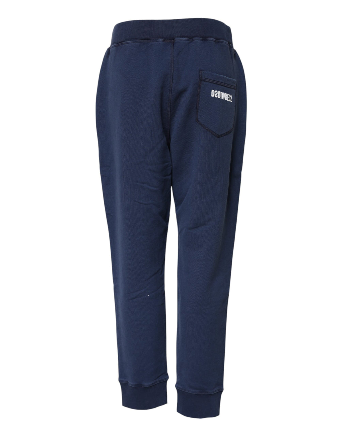 Indulge in the exquisite craftsmanship of Dsquared² Blue Cotton Mid Waisted Jogger Pants, where luxurious comfort meets refined elegance, perfect for the discerning individual.