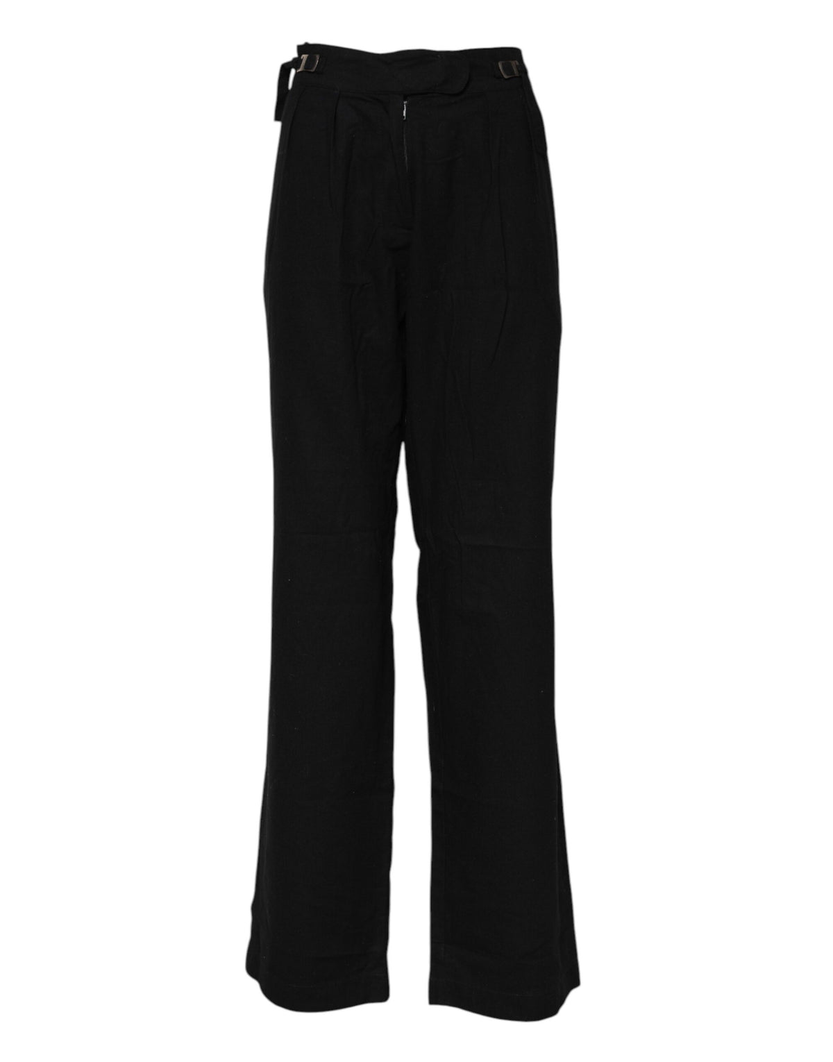Elevate your wardrobe with Ermanno Scervino's Black Straight Fit High Waist Pants, crafted from 100% virgin wool for timeless elegance and unparalleled sophistication.