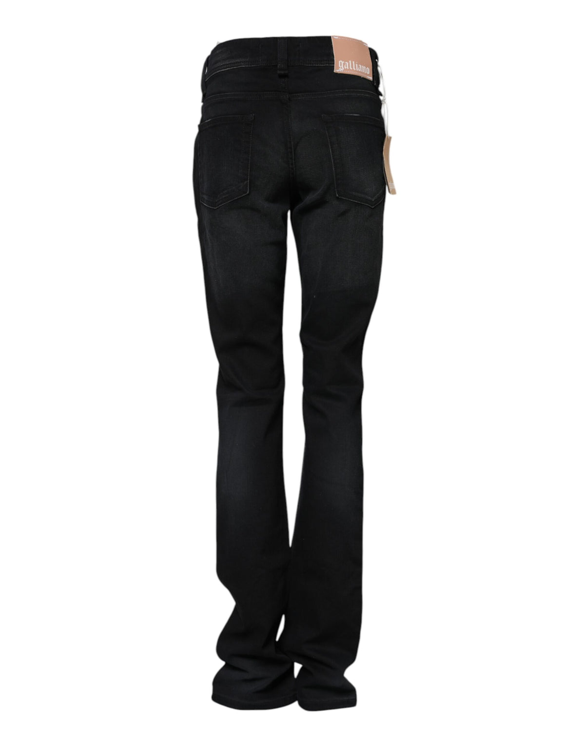 Indulge in the exquisite craftsmanship of John Galliano's Black Cotton Mid Waist Tapered Denim Jeans, where luxurious comfort meets timeless elegance, perfect for any occasion.