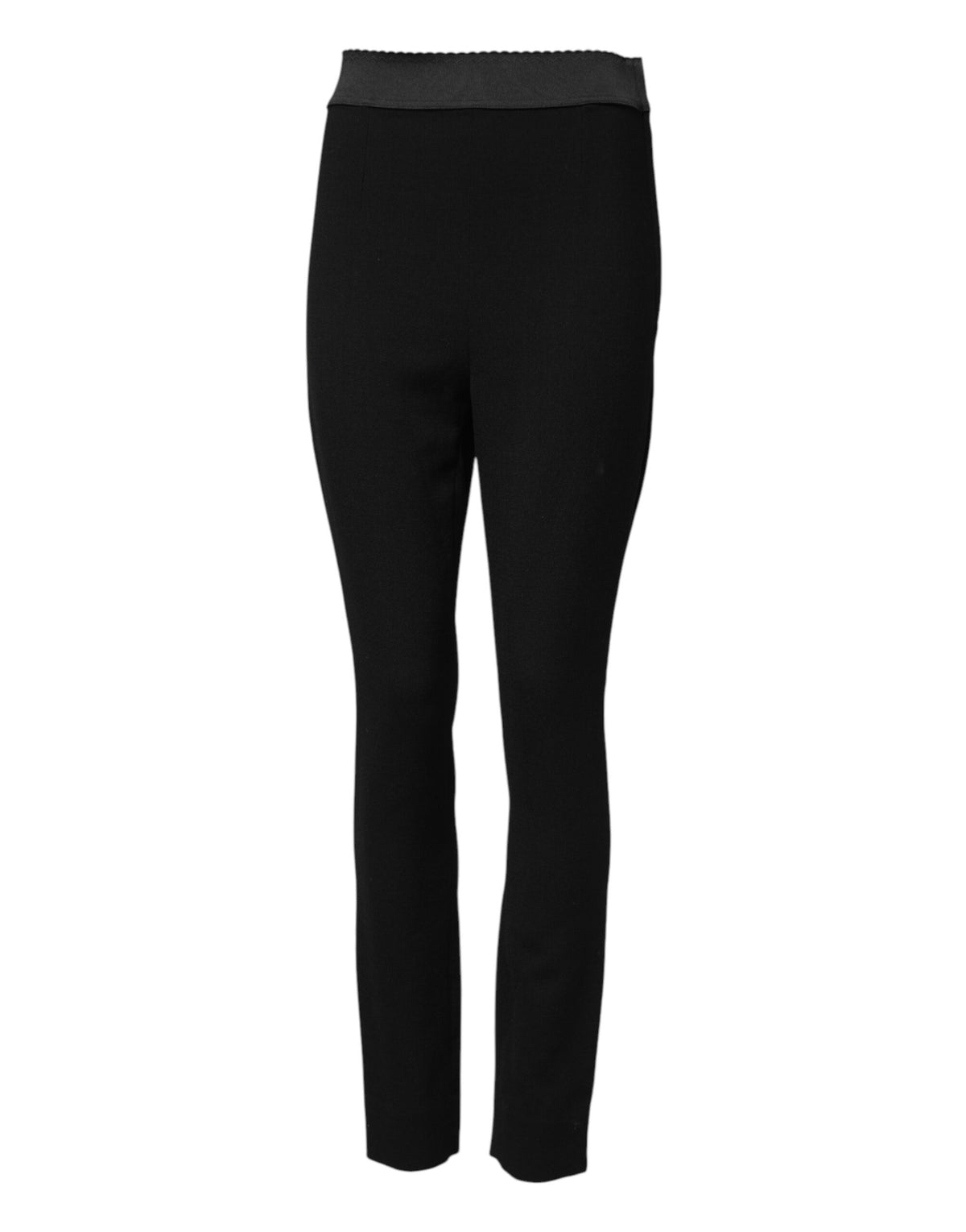 Elevate your wardrobe with Dolce & Gabbana's Black Wool Leggings, crafted from luxurious virgin wool for a sophisticated blend of comfort and elegance.