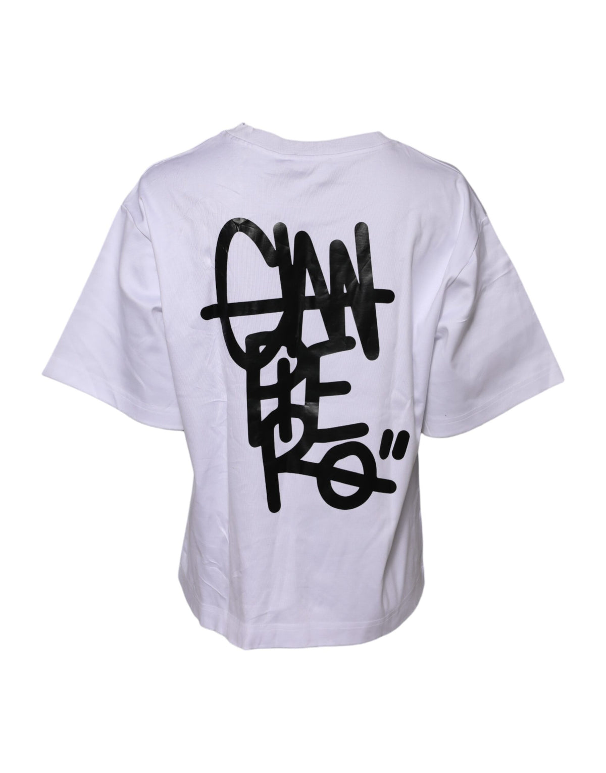 Elevate your wardrobe with the Dolce & Gabbana White Cotton Graphic Print Crew Neck T-shirt, a luxurious blend of comfort and artistry, perfect for sophisticated occasions.