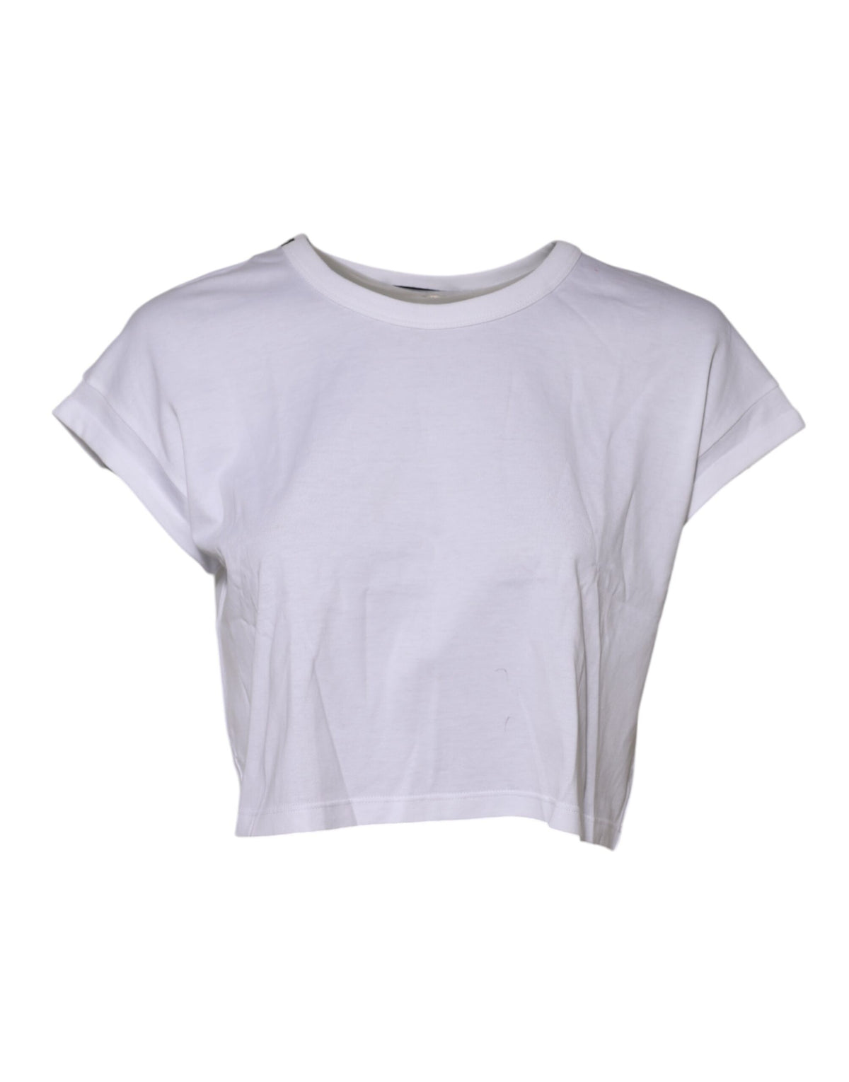 Indulge in the exquisite craftsmanship of the Dolce & Gabbana White Cotton Short Sleeves Cropped T-shirt, a luxurious staple that redefines elegance and allure.
