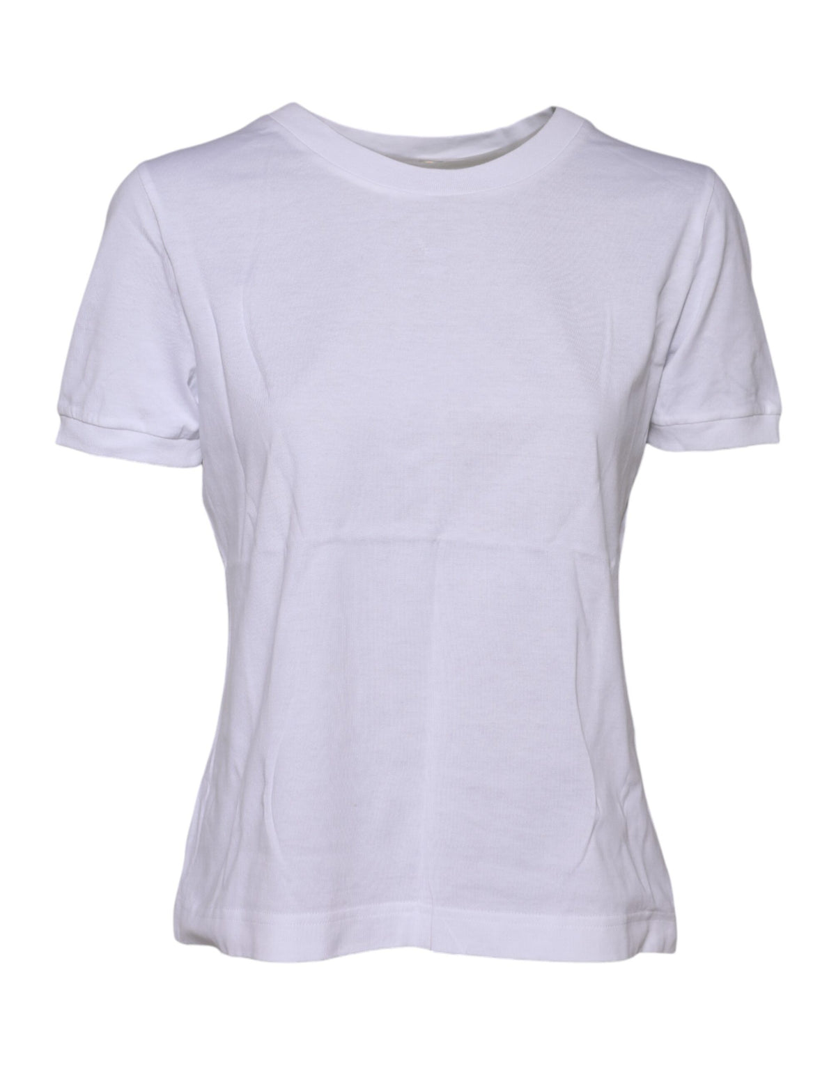 Elevate your wardrobe with the Dolce & Gabbana White Cotton Round Neck T-shirt, a masterpiece of Italian craftsmanship that embodies timeless elegance and versatility.