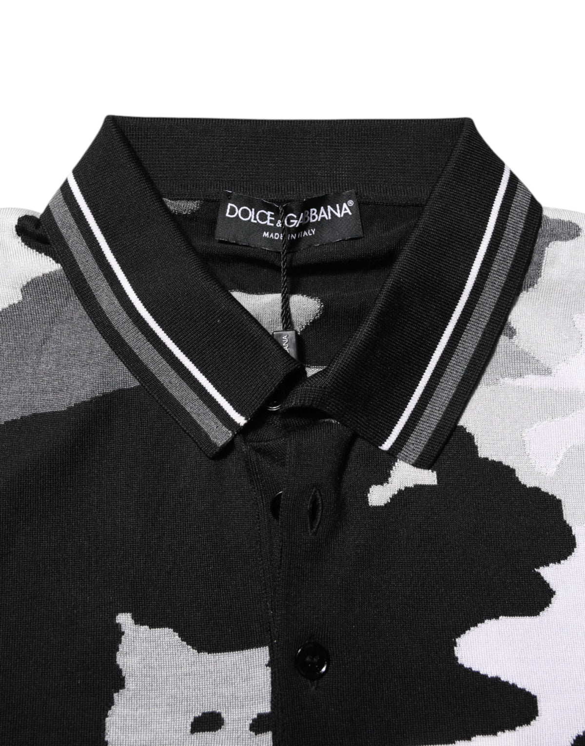 Dolce & Gabbana Multicolor Camouflage Polo T-shirt in Silk