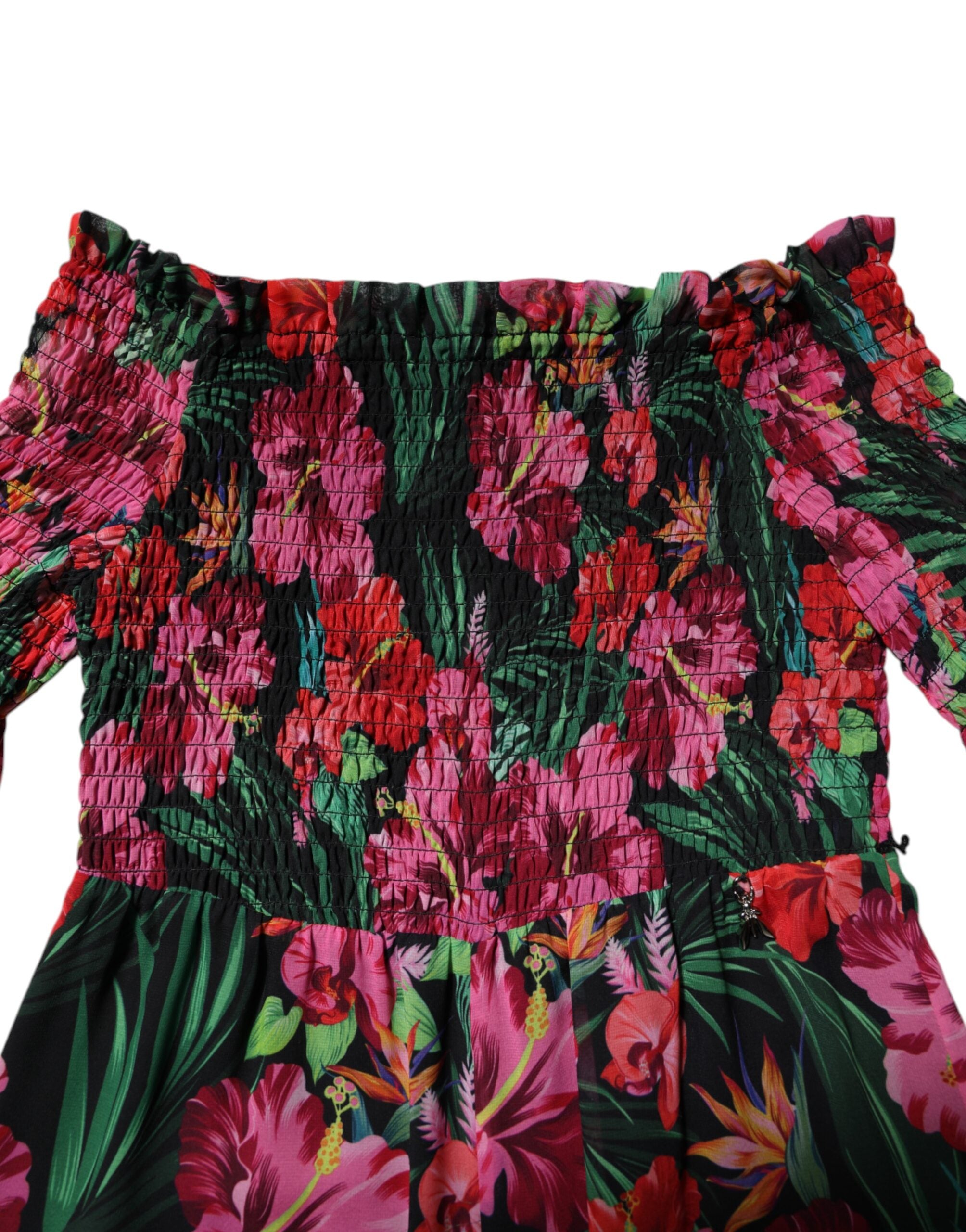Elevate your style with the Patrizia Pepe Multicolor Floral Print Overall Jumpsuit Dress, a masterpiece of Italian craftsmanship that embodies elegance and allure.