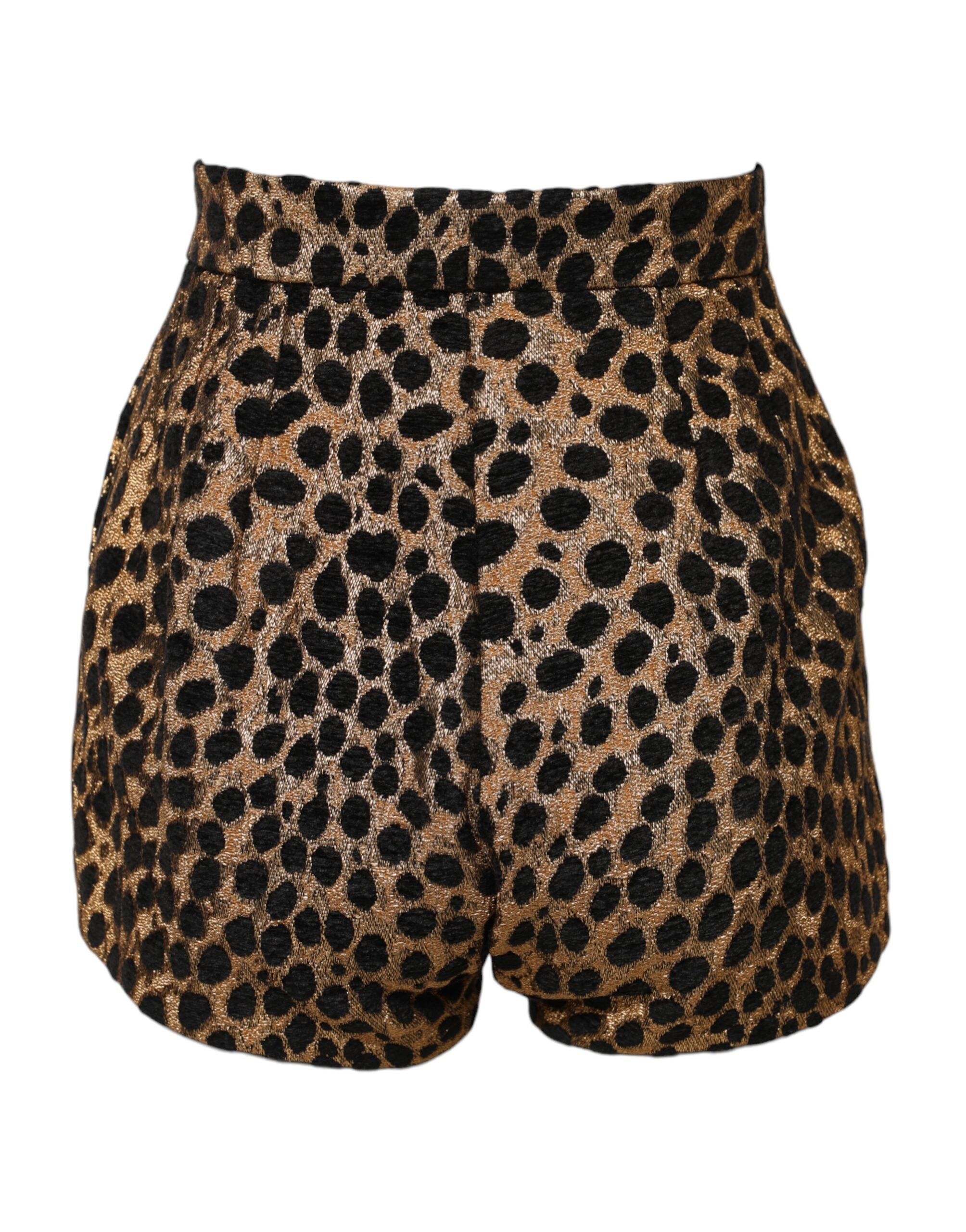 Indulge in the exquisite Dolce & Gabbana Brown Leopard High Waisted Hot Pants, crafted in Italy from luxurious materials, embodying sophistication and timeless elegance.