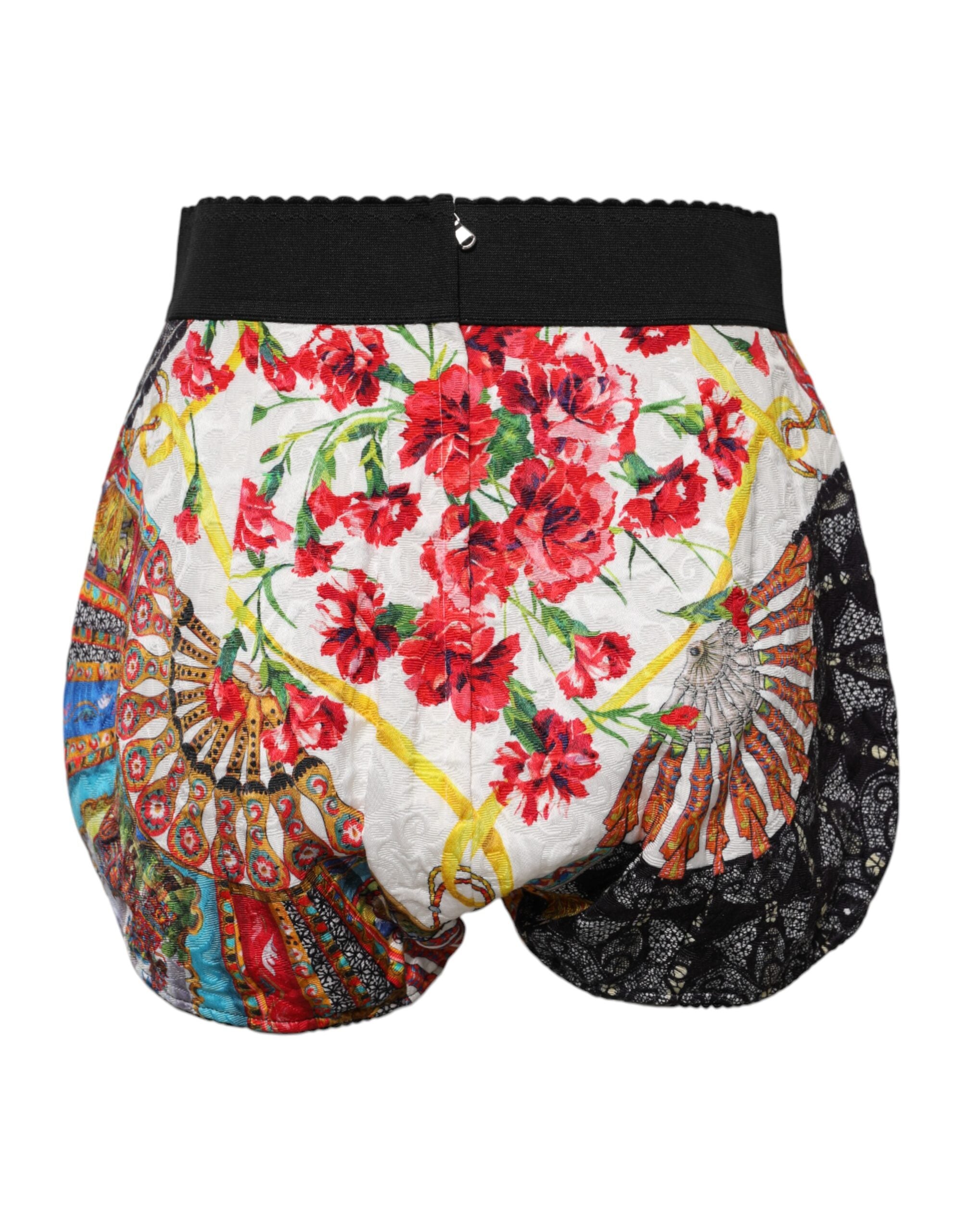 Discover the exquisite Dolce & Gabbana Multicolor Floral High Waist Hot Pants, crafted from luxurious silk, embodying elegance and timeless allure for the discerning individual.