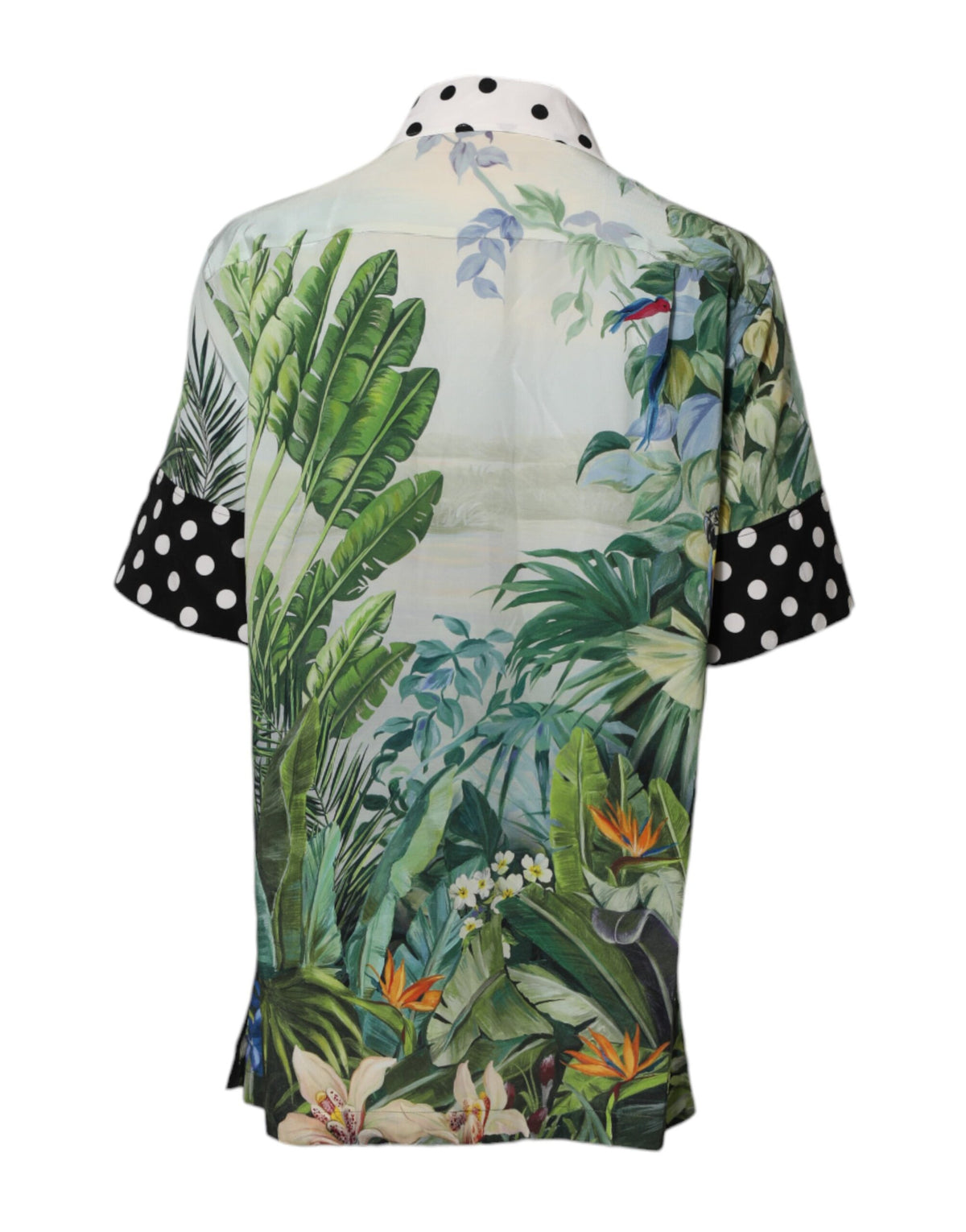 Indulge in the exquisite allure of the Dolce & Gabbana Multicolor Printed Silk Collared Shirt Top, where luxurious silk meets vibrant artistry, embodying timeless elegance for the discerning individual.