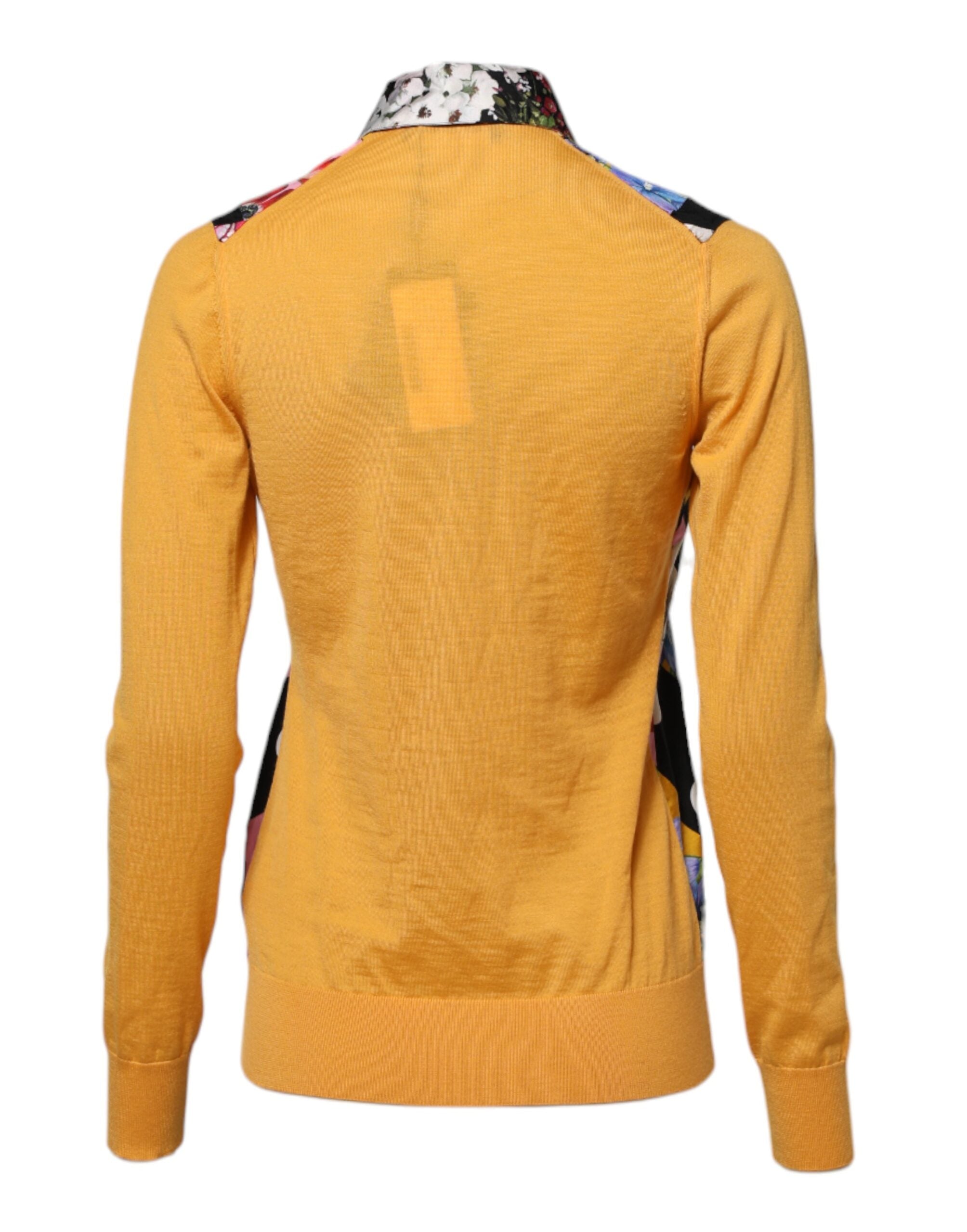 Dolce & Gabbana Floral Long Sleeves Polo Top - Exquisite Luxury