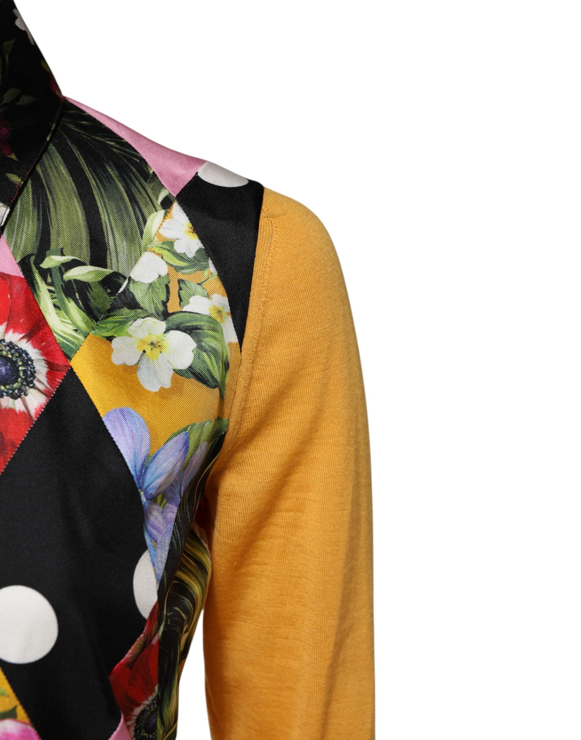 Dolce & Gabbana Floral Silk Cashmere Polo Top - Exquisite Luxury