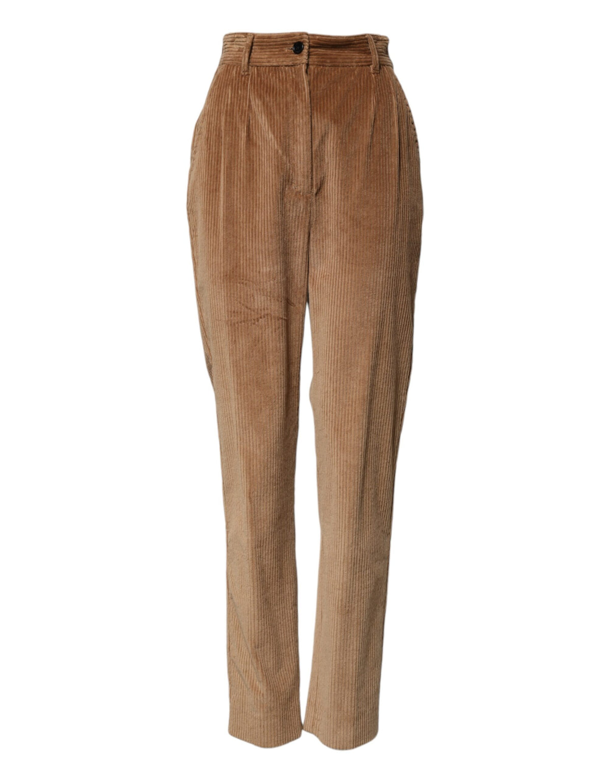 Indulge in the exquisite Dolce & Gabbana Brown Cotton Corduroy Tapered Pants, a symbol of Italian craftsmanship that elevates your style with luxurious elegance and versatility.