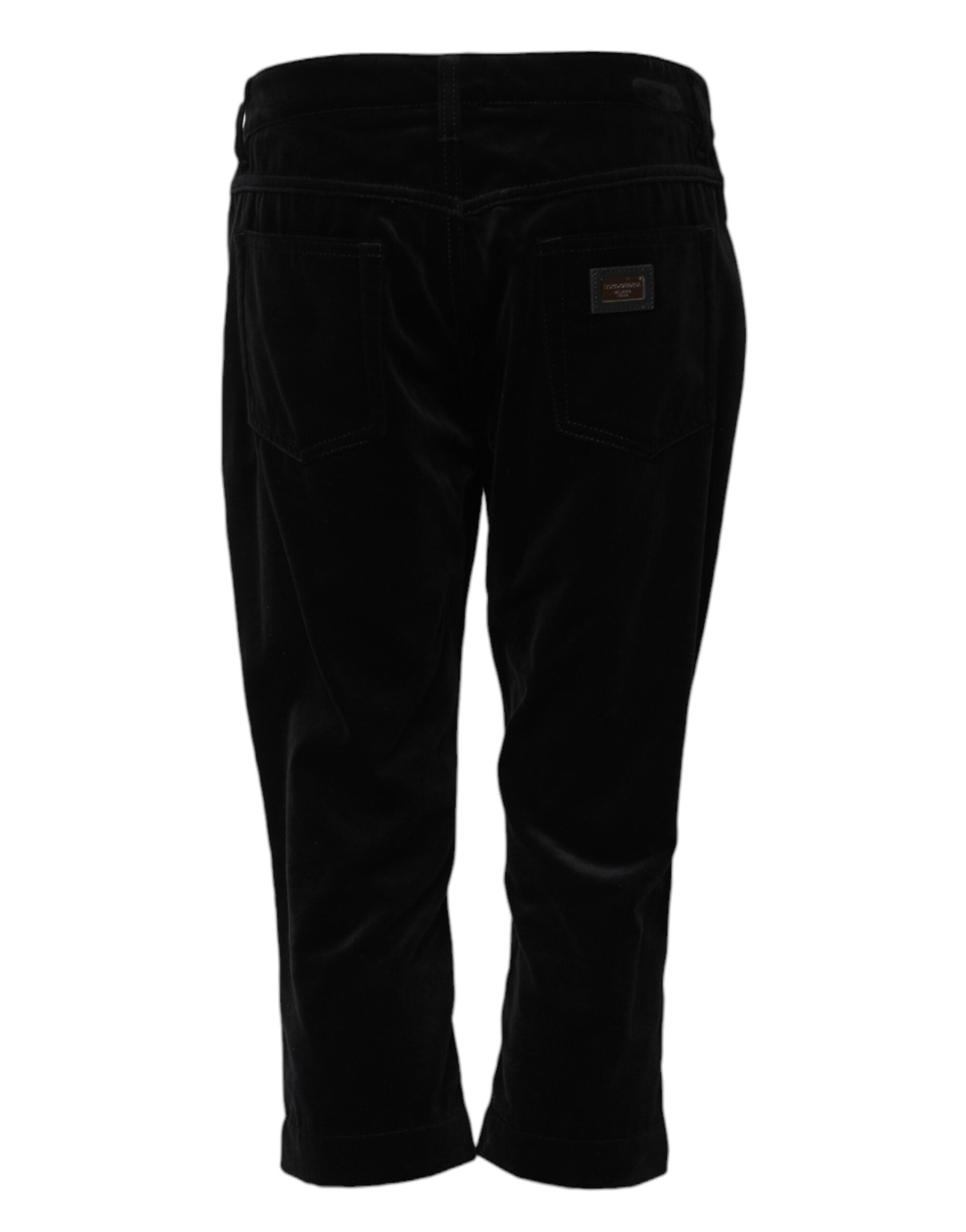 Indulge in the exquisite allure of Dolce & Gabbana's Black Cotton Skinny Capri Cropped Denim Jeans, where Italian craftsmanship meets timeless elegance for the discerning individual.