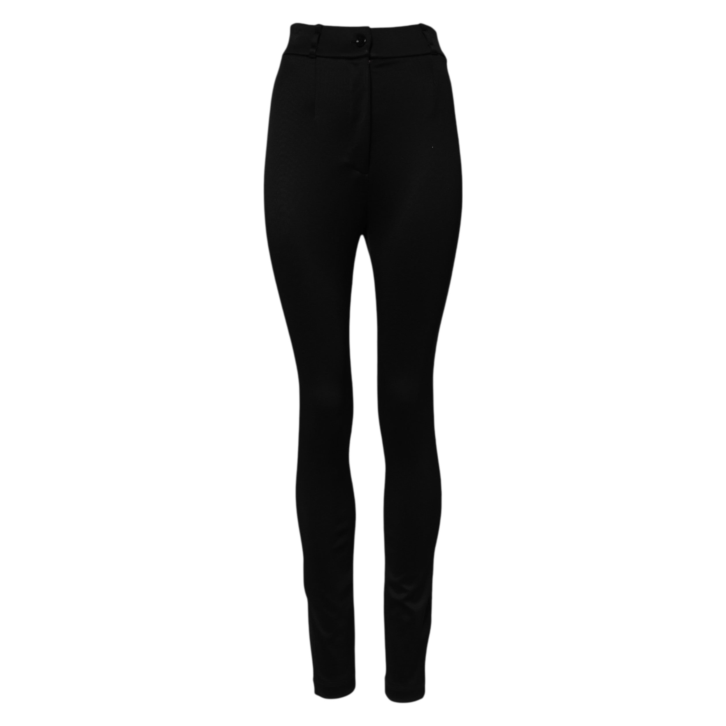 Indulge in the exquisite Dolce & Gabbana Black Nylon High Waist Skinny Leggings, where luxurious craftsmanship meets timeless elegance for the discerning individual.