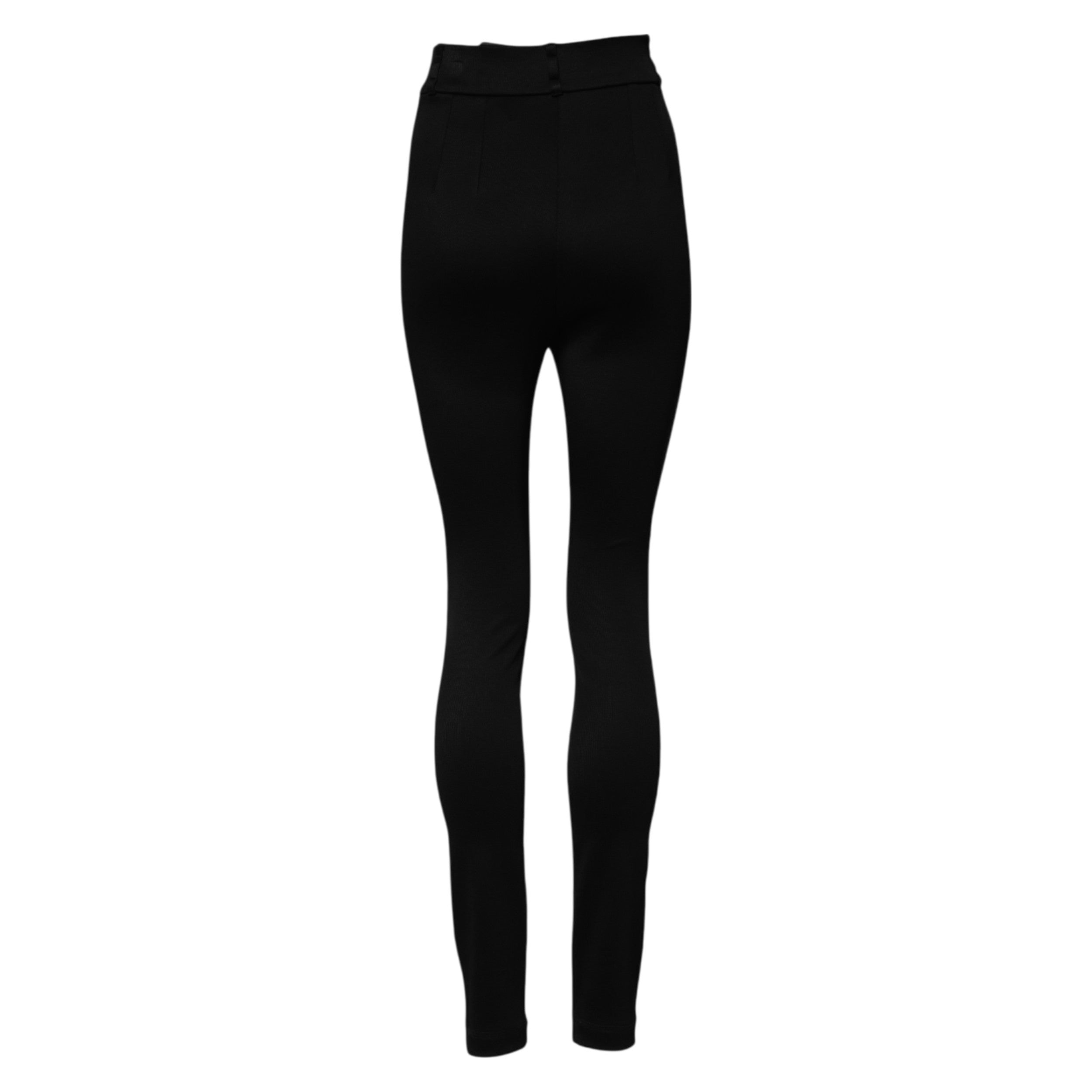 Indulge in the exquisite allure of Dolce & Gabbana's Black Nylon High Waist Skinny Leggings, where luxurious craftsmanship meets timeless elegance for the discerning individual.