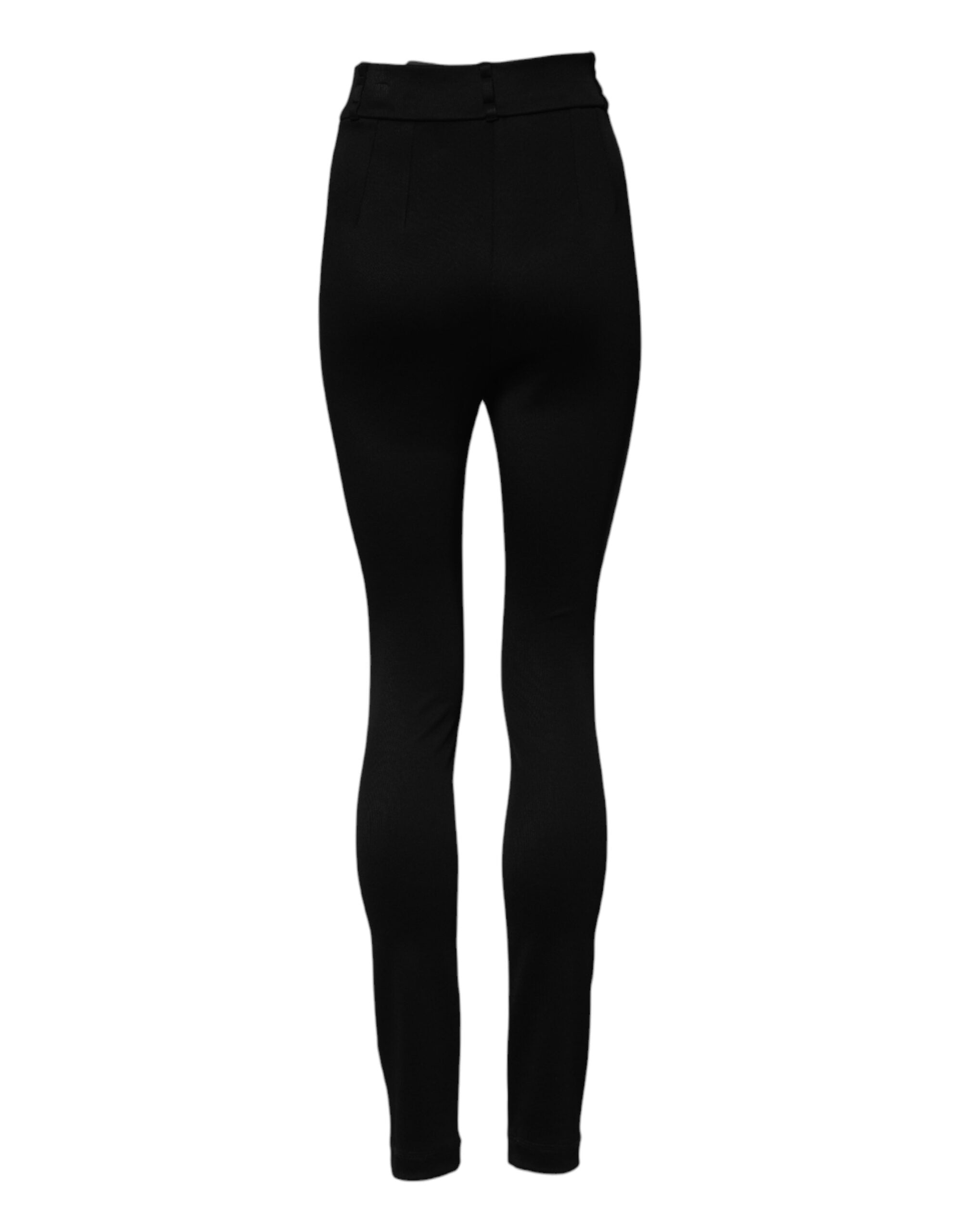 Indulge in the exquisite Dolce & Gabbana Black Nylon High Waist Skinny Leggings, a timeless blend of luxury and elegance, crafted for the discerning individual.