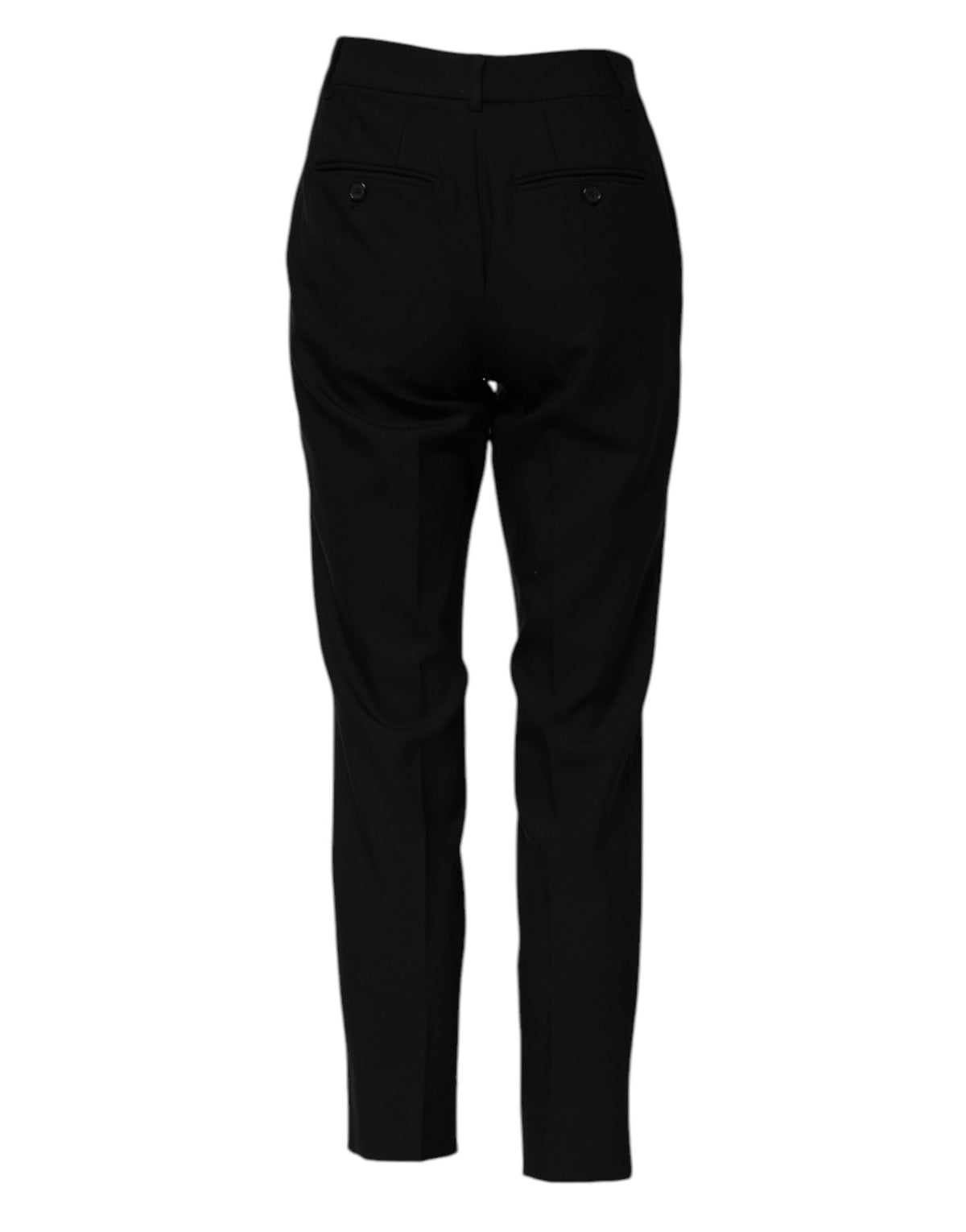 Indulge in the exquisite Dolce & Gabbana Black Wool High Waist Tapered Pants, crafted from premium virgin wool for a timeless silhouette that embodies luxury and sophistication.