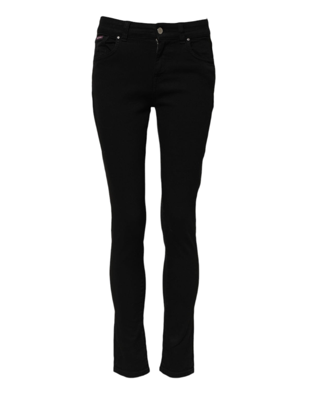 Indulge in the exquisite Dolce & Gabbana Black Cotton Skinny Mid Waist Denim Jeans, where luxurious craftsmanship meets timeless elegance for the discerning individual.