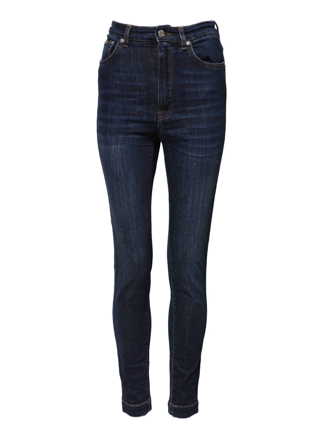 Indulge in the exquisite Dolce & Gabbana Blue GRACE High Waist Skinny Denim Jeans, where luxurious cotton meets Italian craftsmanship for timeless elegance and effortless allure.