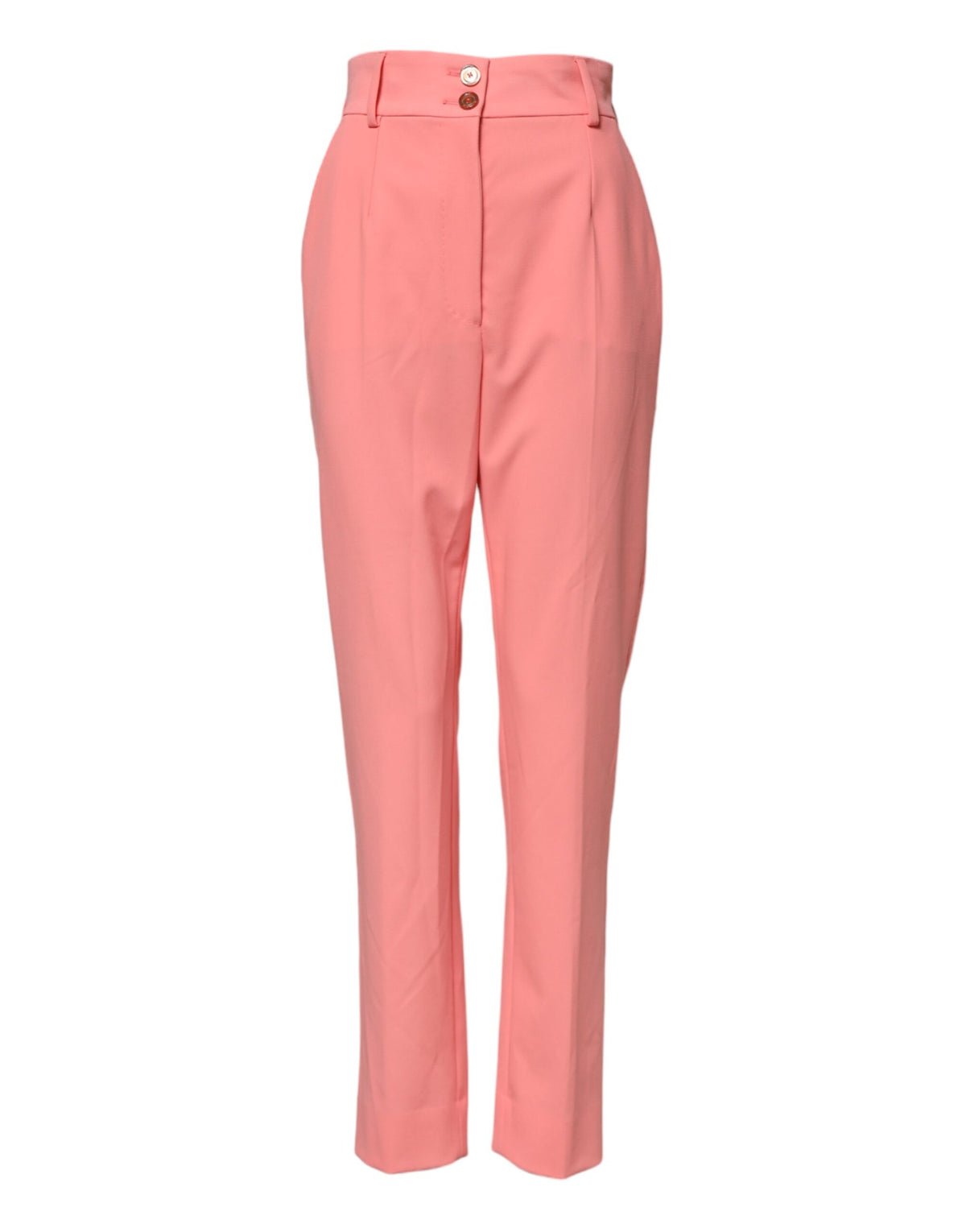 Elevate your wardrobe with Dolce & Gabbana's Pink High Waist Tapered Dress Pants, a luxurious blend of sophistication and Italian craftsmanship that embodies timeless elegance.