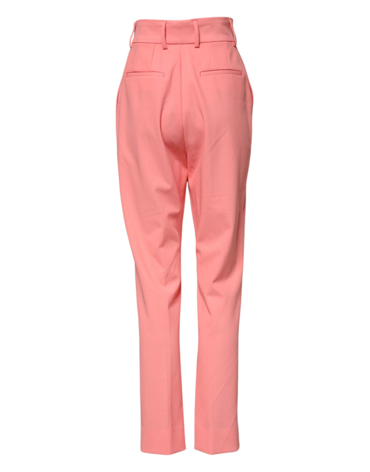 Discover the exquisite Dolce & Gabbana Pink High Waist Tapered Dress Pants, crafted from a luxurious blend for an elegant silhouette that embodies sophistication and allure.