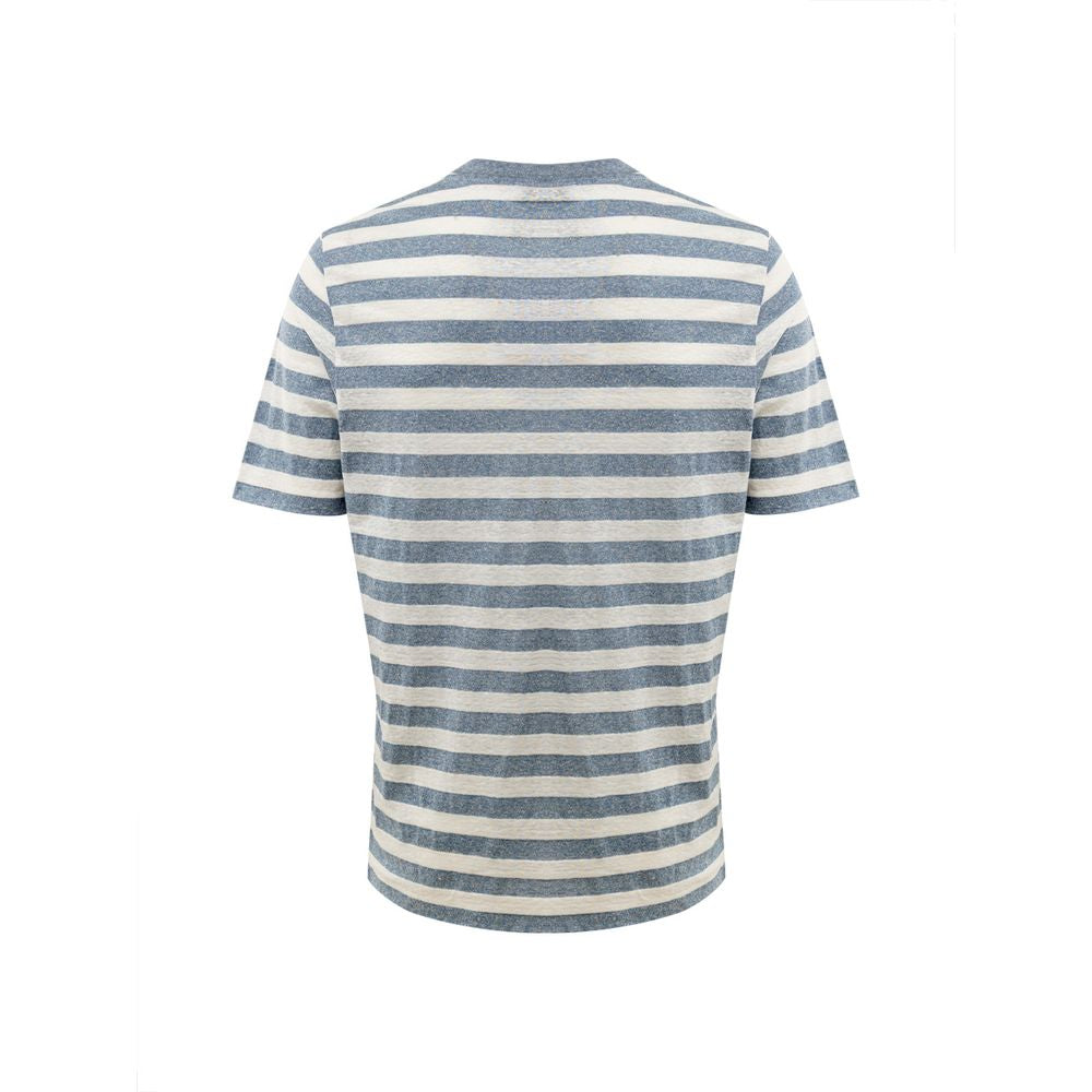 Elevate your wardrobe with the Gran Sasso Blue Cotton T-Shirt, a luxurious blend of 100% cotton, embodying timeless sophistication and effortless elegance.