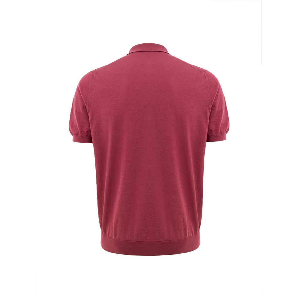 Elevate your style with the Gran Sasso Red Cotton Polo Shirt, a masterpiece of Italian craftsmanship in luxurious cherry red, perfect for discerning tastes.