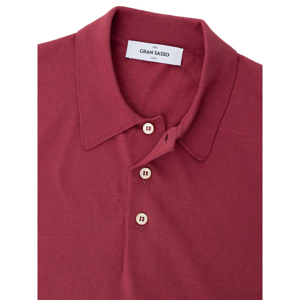 Elevate your wardrobe with the Gran Sasso Red Cotton Polo Shirt, a symbol of Italian luxury crafted from premium cotton, perfect for the discerning individual.