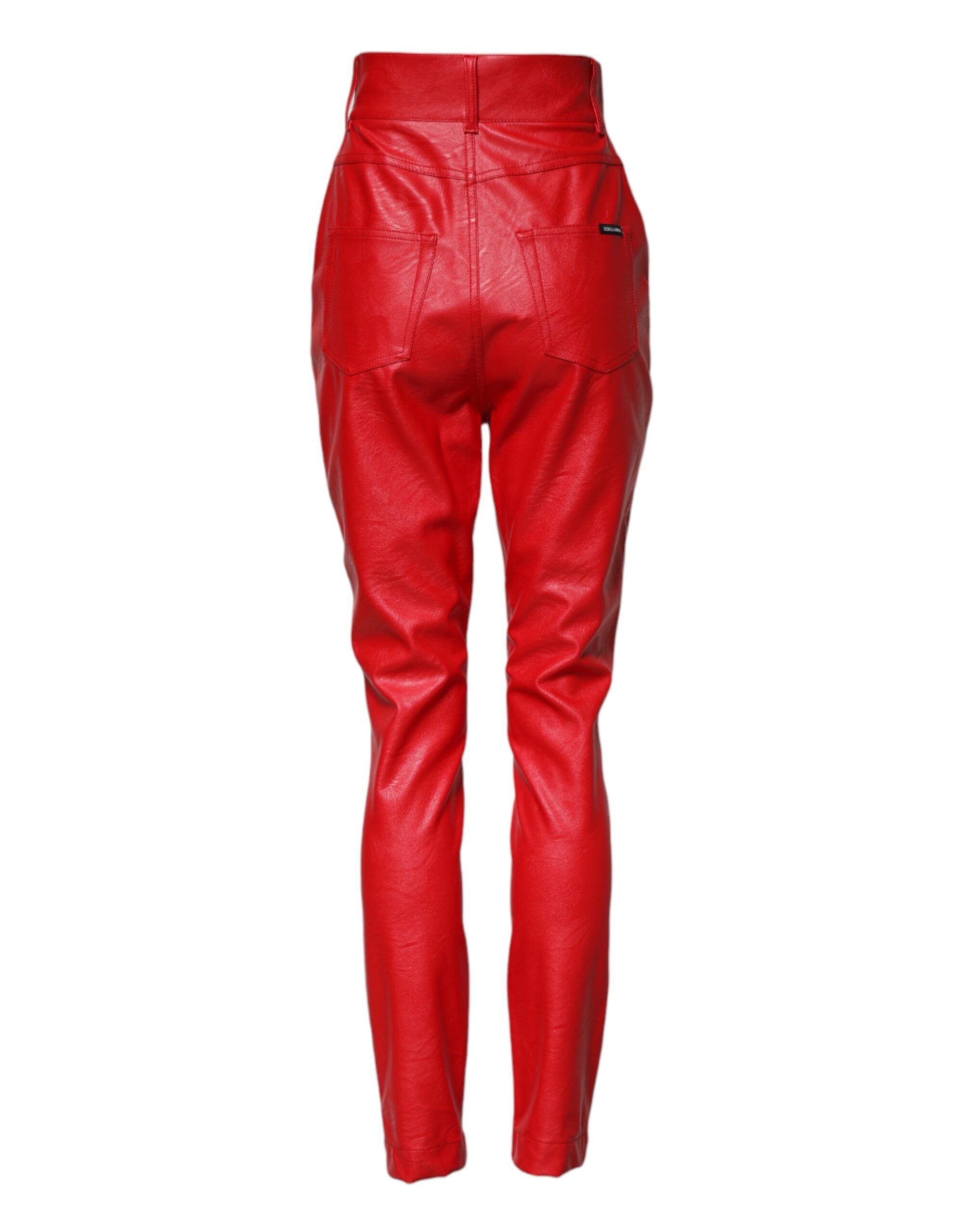 Elevate your wardrobe with Dolce & Gabbana's Red Viscose High Waist Tapered Trouser Pants, a luxurious blend of exquisite craftsmanship and timeless elegance, crafted in Italy.