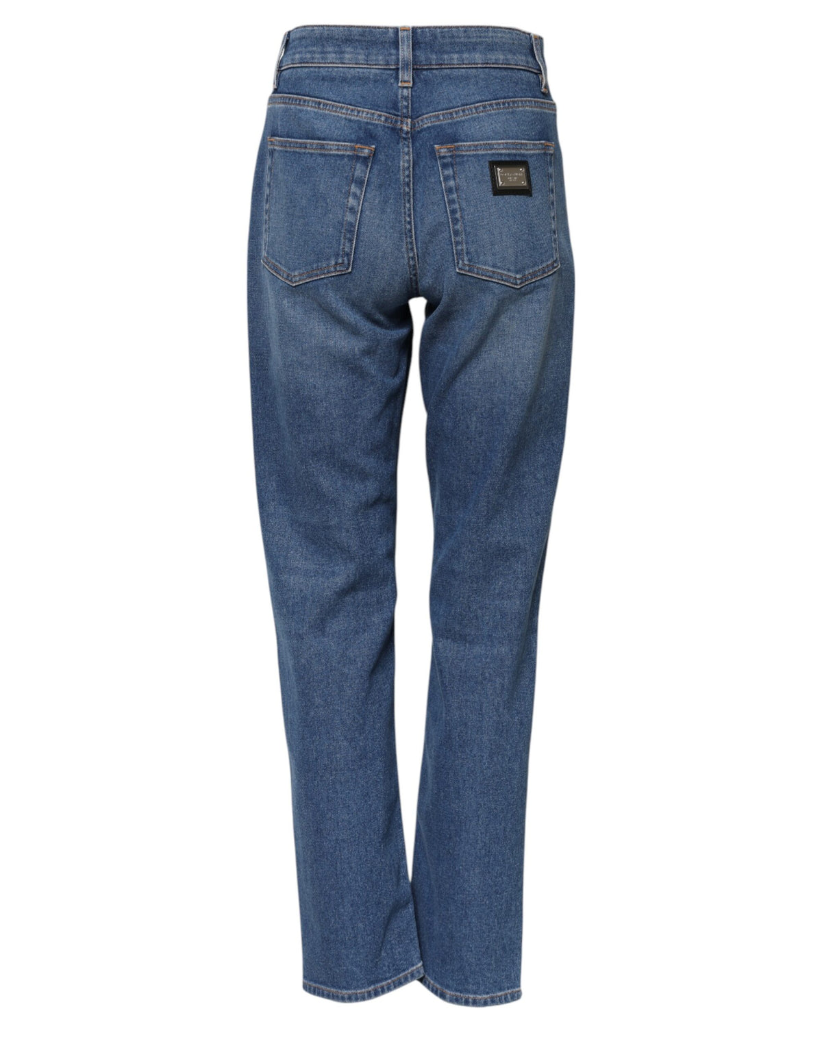 Indulge in the exquisite craftsmanship of Dolce & Gabbana's Blue Cotton High Waist Tapered Denim Jeans, where luxury meets timeless elegance for the discerning individual.