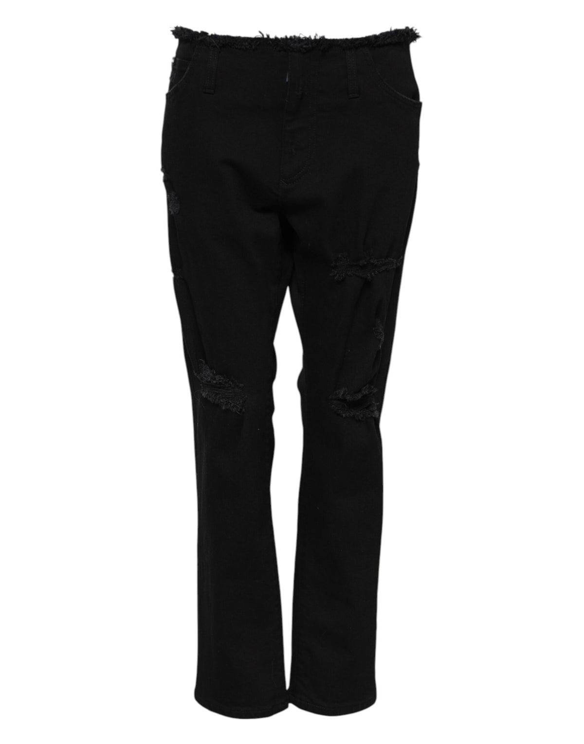 Discover the allure of Dolce & Gabbana's Black Cotton Mid Waist Flared Denim Jeans, where exquisite Italian craftsmanship meets timeless elegance for the discerning individual.