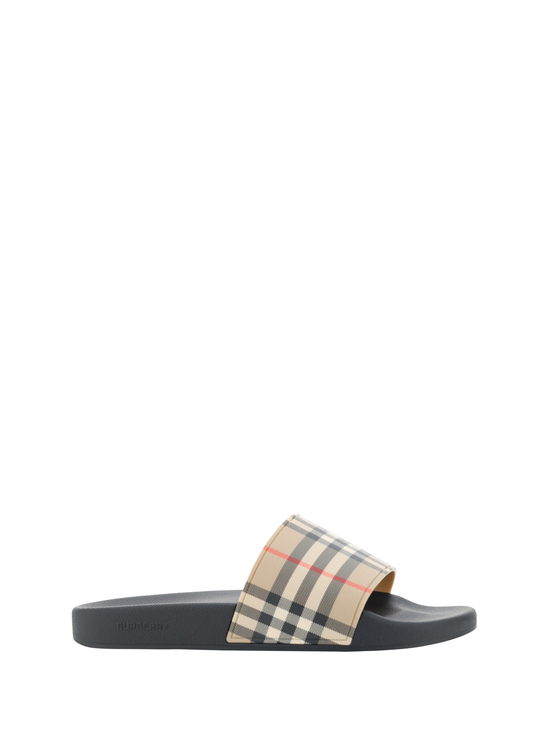 Burberry Brown Rubber Slides Sandals - DEA STILOSA MILANO