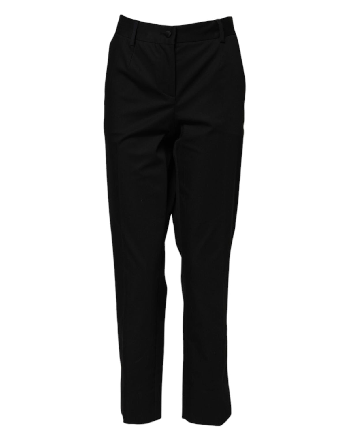 Discover the exquisite Dolce & Gabbana Black Cotton High Waist Formal Pants, a luxurious blend of craftsmanship and elegance, perfect for the discerning individual seeking timeless sophistication.
