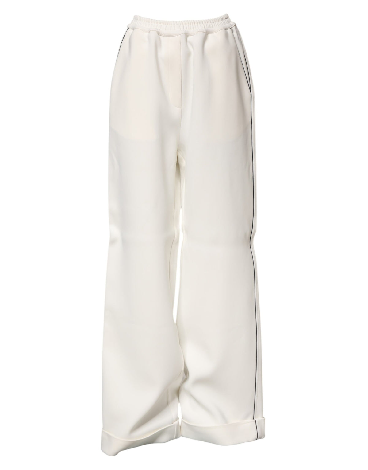 Elevate your wardrobe with Dolce & Gabbana's White Viscose Wide Leg Pull On Pants, a masterpiece of Italian craftsmanship that embodies timeless elegance and luxurious sophistication.