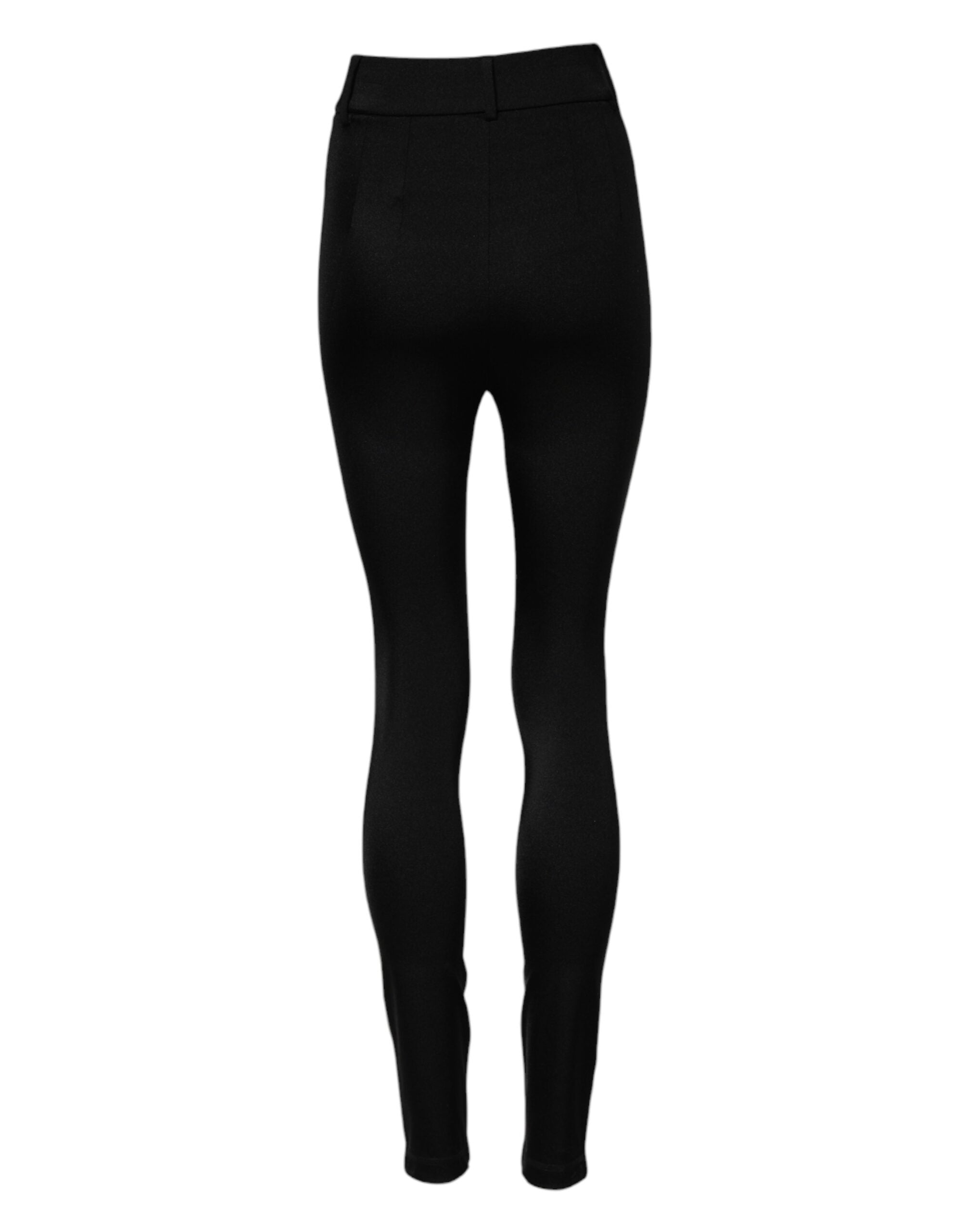 Elevate your style with Dolce & Gabbana's Black High Waisted Skinny Leggings, crafted from luxurious nylon and elastane, embodying Italian elegance and sophistication.