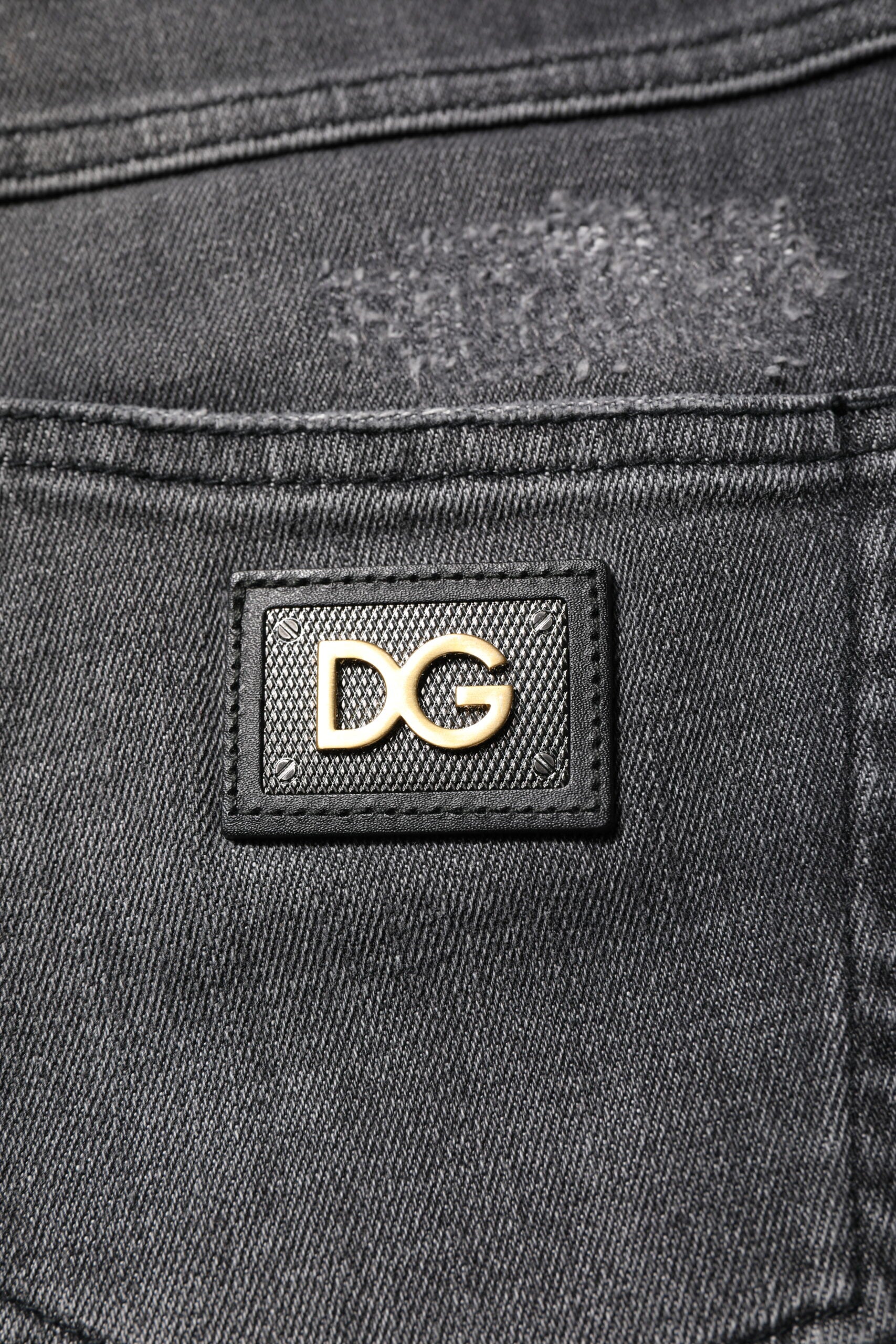 Indulge in the luxurious Dolce & Gabbana Dark Gray AUDREY Cotton Skinny Denim Jeans, crafted for timeless elegance and unparalleled sophistication, perfect for any occasion.