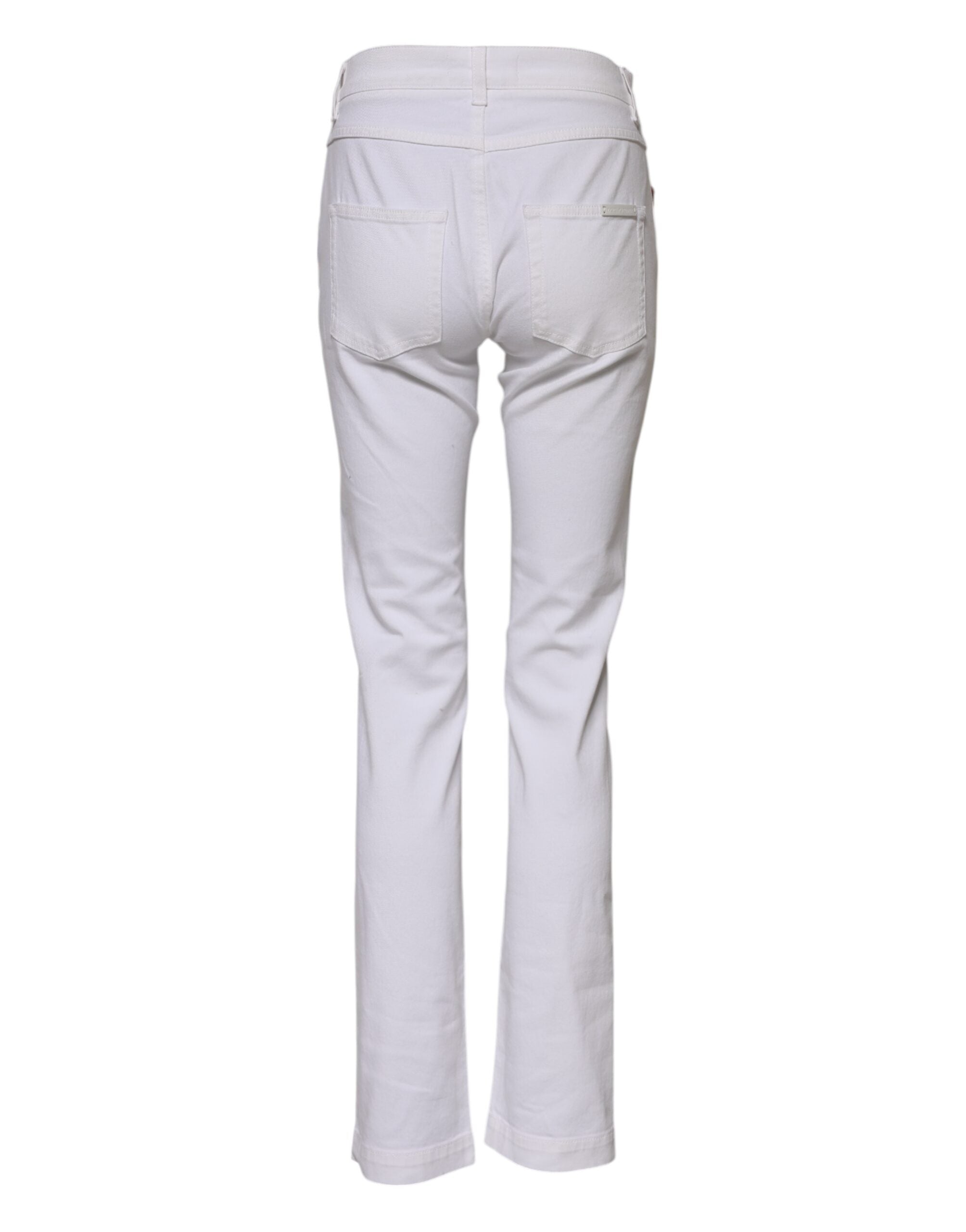 Dolce & Gabbana White Floral Embroidery GIRLY Denim Jeans